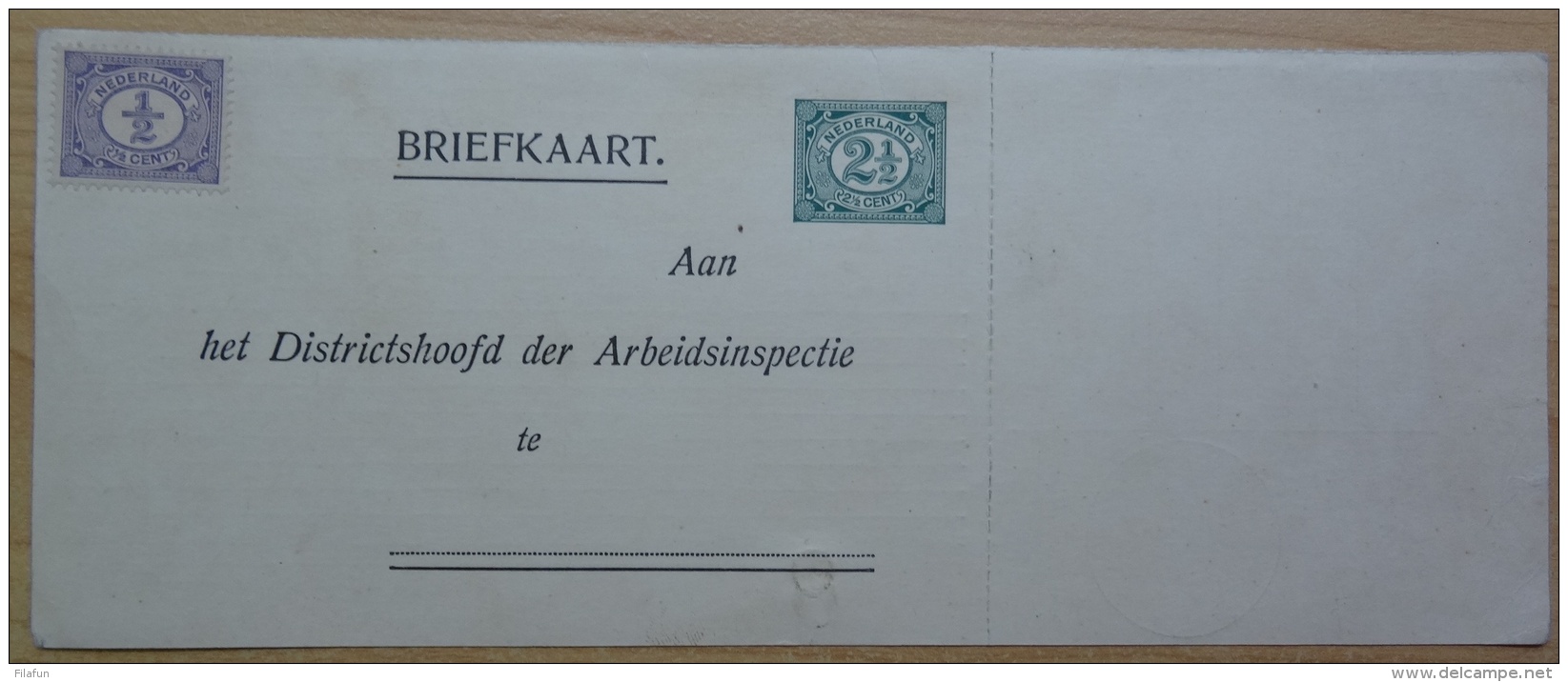 Nederland - 1912 - Complete Arbeidslijst G2 Met Losse Kaart - Postwaardestukken