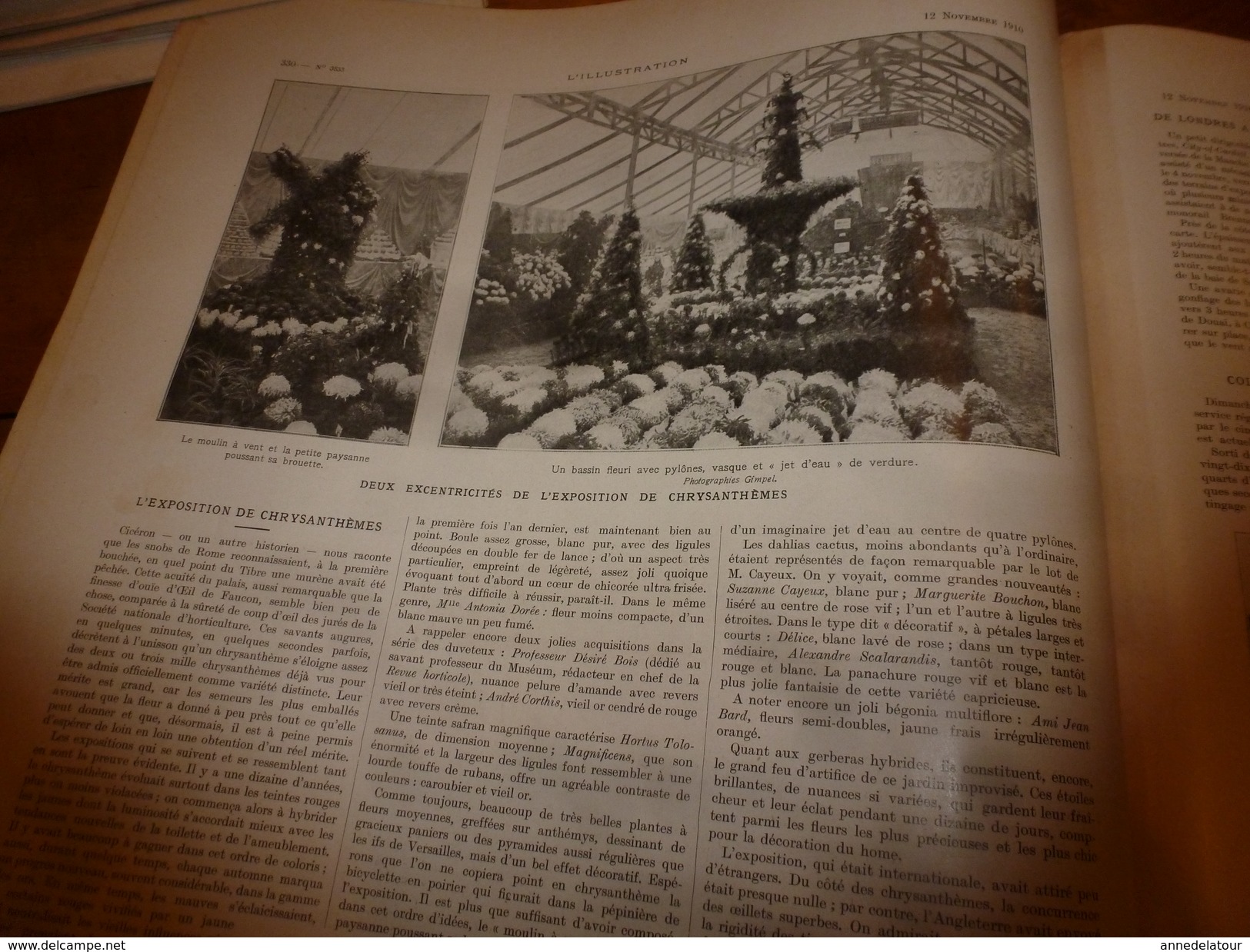 1910 L'ILLUSTRATION:Belgique;Nos noirs;Expo Chrysanthème;Collision navire Brighton;Sculpture photographique;Reliques;etc