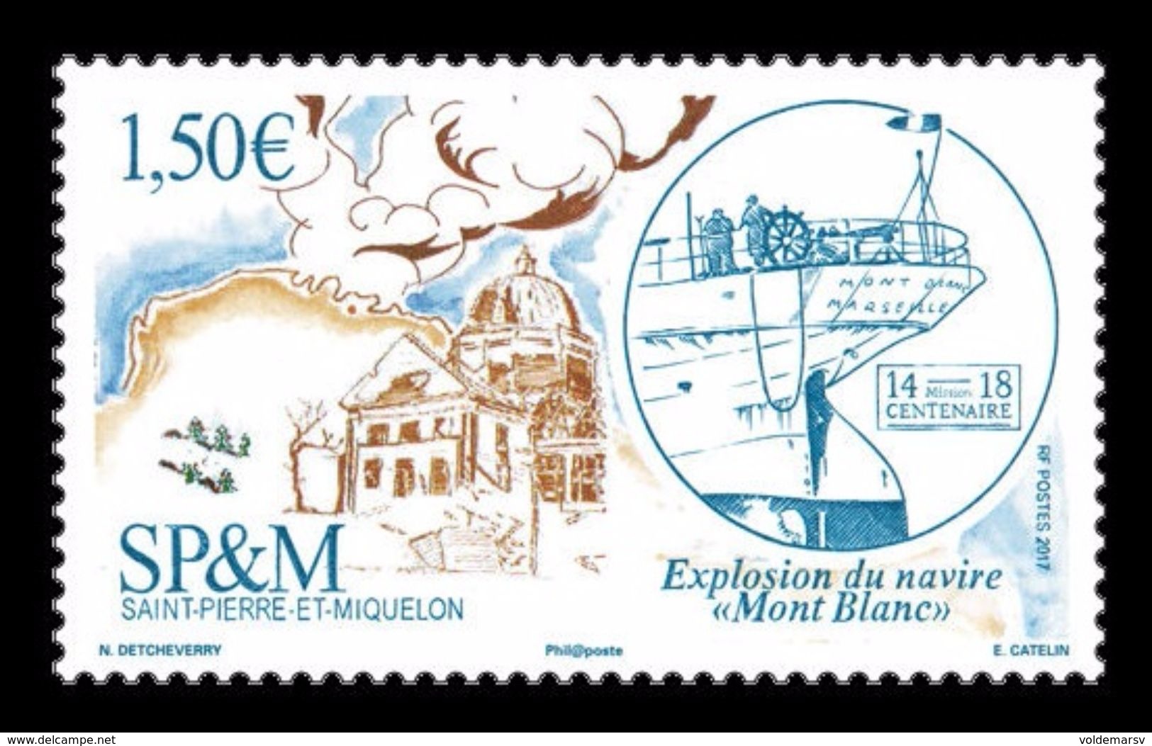 St. Pierre And Miquelon 2017 Mih. 1287 Halifax Explosion Of 6 December 1917. Ship Mont-Blanc MNH ** - Ongebruikt