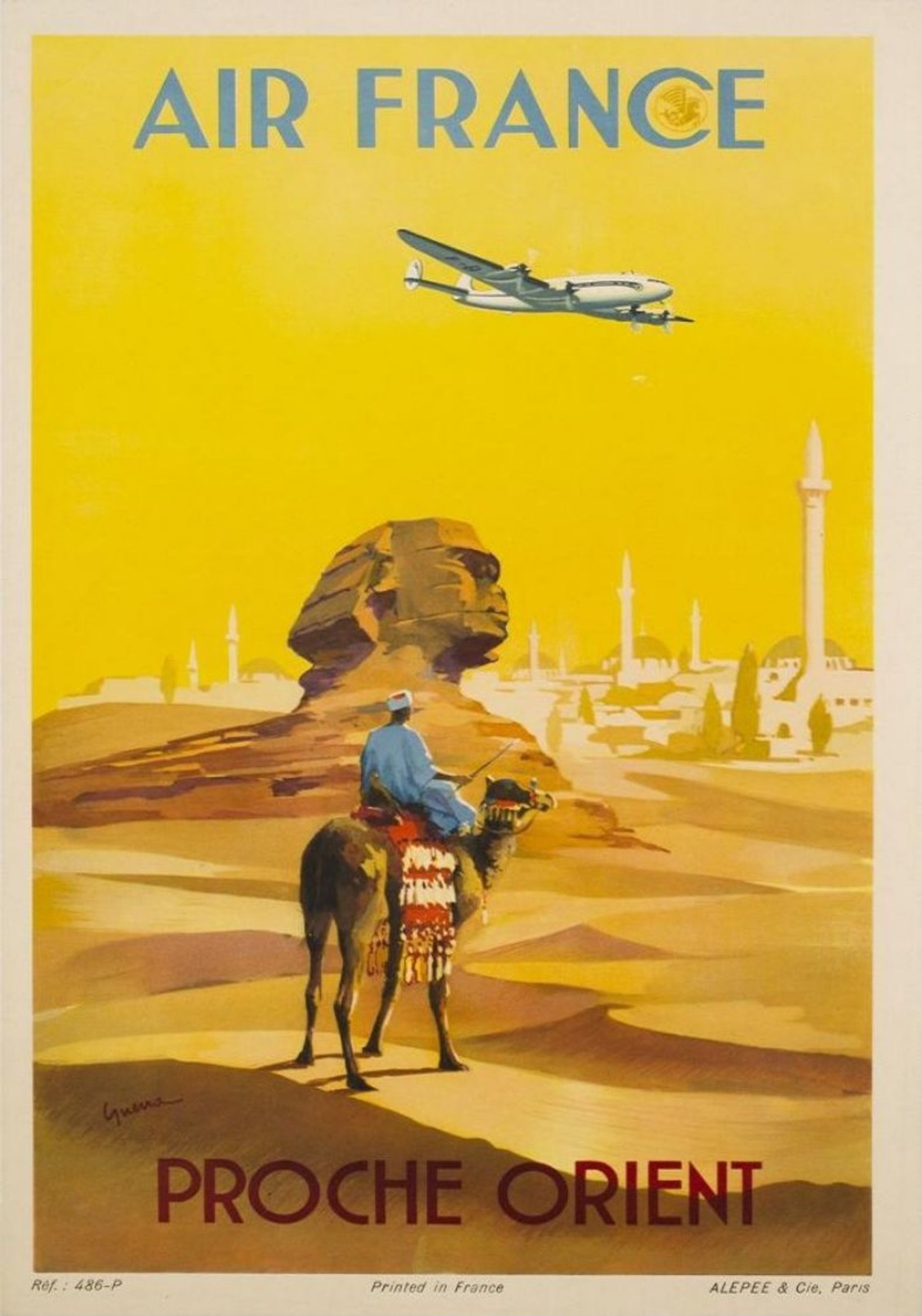 Air France Proche Orient Egypt 1948 - Postcard - Poster Reproduction - Publicité
