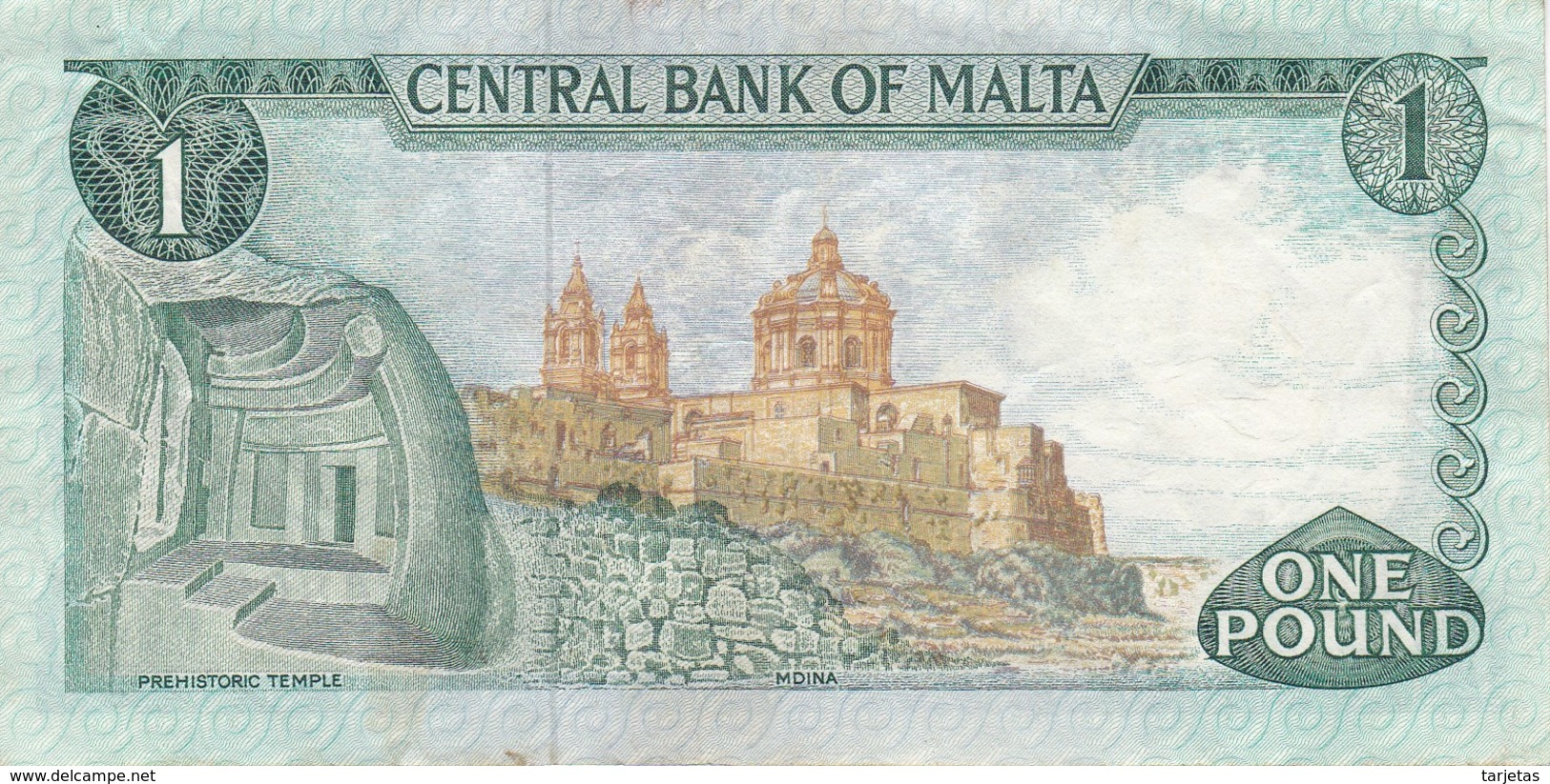 BILLETE DE MALTA DE 1 LIRA DEL AÑO 1967 (BANKNOTE) - Malta