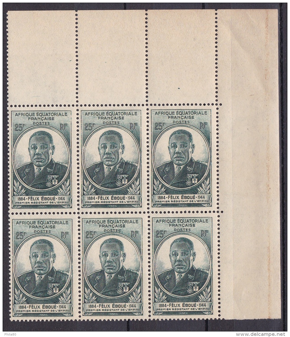 Série Gouverneur General Felix Eboué  26 Valeurs En Blocs De 6** (neuf Sans Charnière) - 1945 Gouverneur-Général Félix Éboué