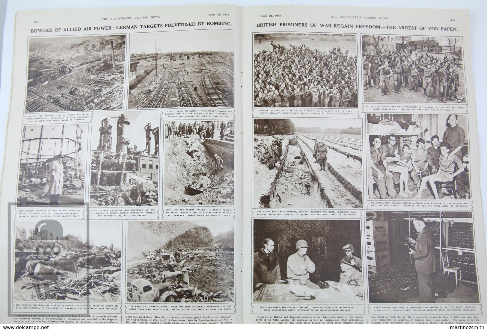 WWII The Illustrated London News, April 21, 1945, President Franklin Delano Roosevelt, German Prisoners - Histoire