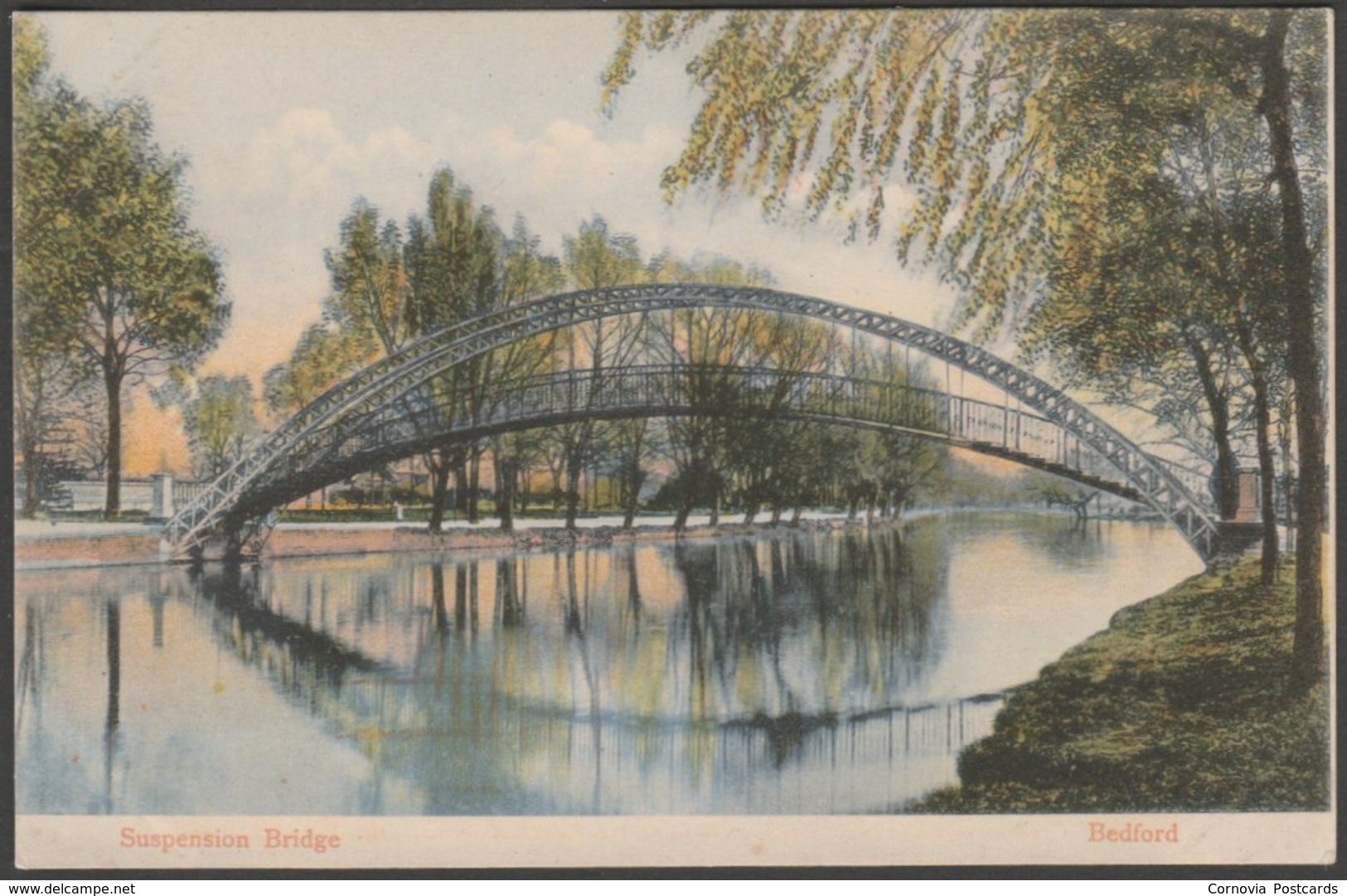 Suspension Bridge, Bedford, Bedfordshire, C.1905-10 - Milton Artlette Postcard - Bedford