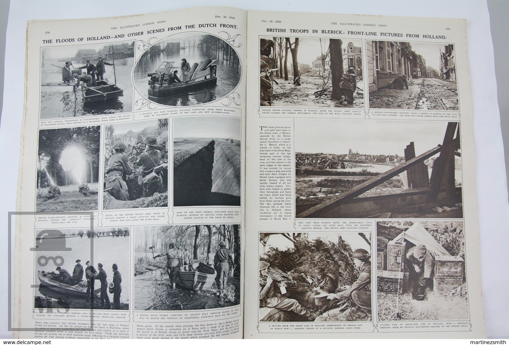 WWII The Illustrated London News, December 16, 1944, Lt. Gen. Ronald Scobie, Holland Floods, - Geschichte