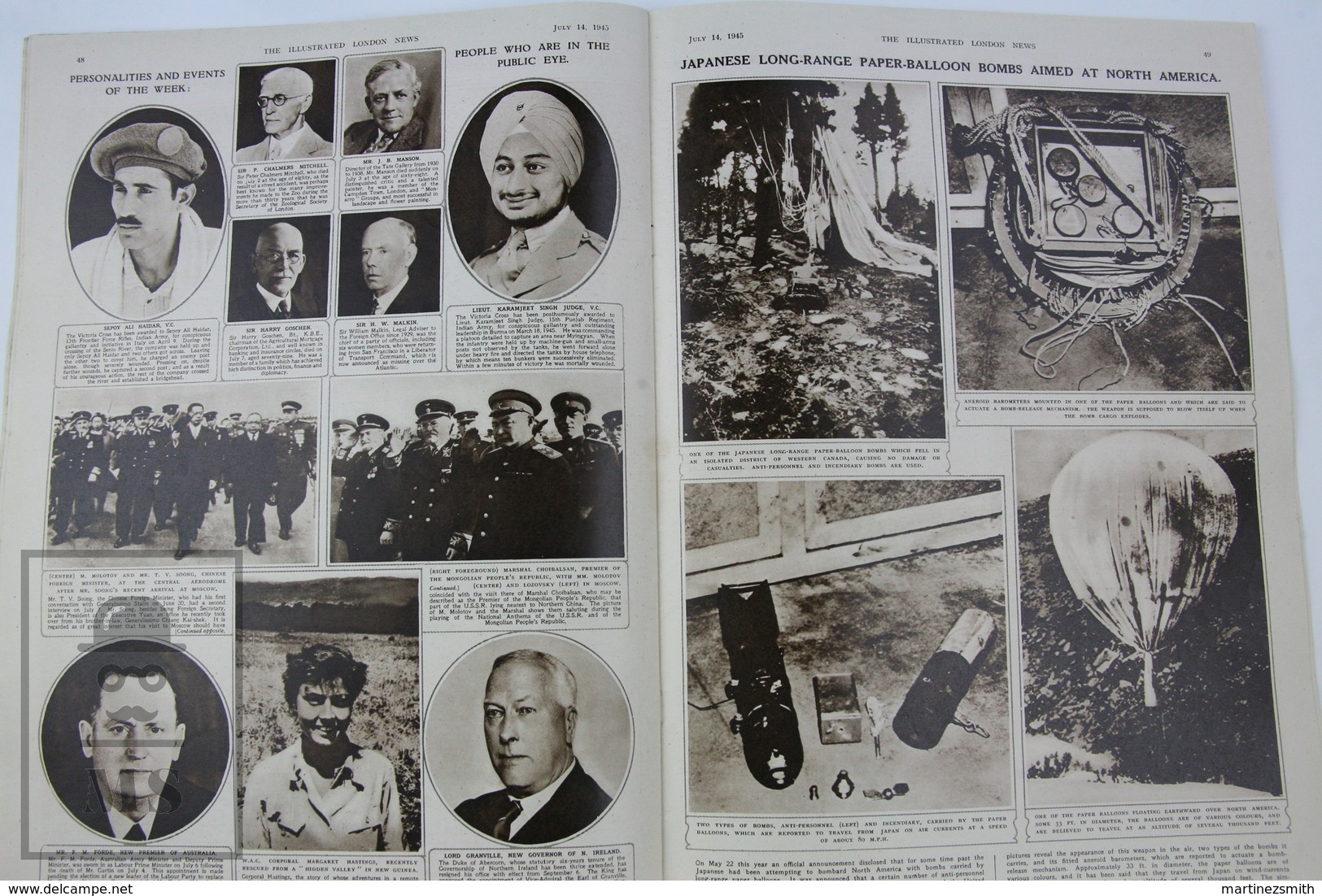WWII The Illustrated London News, July 14, 1945, Reichstag Ruins, Veterans Of Tobruk, Secret German Weapons - Historia