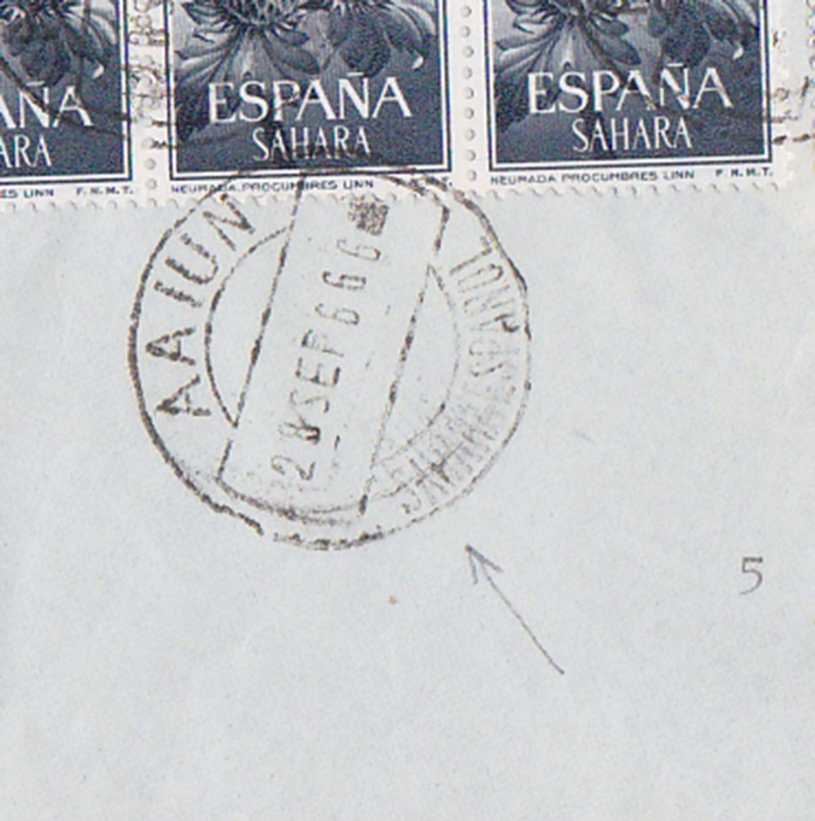 SPAIN SAHARA 1965 (28.9.) COMMERC.AIRMAIL COVER POSTMARK "Aaiun" TO GERMANY - Otros & Sin Clasificación