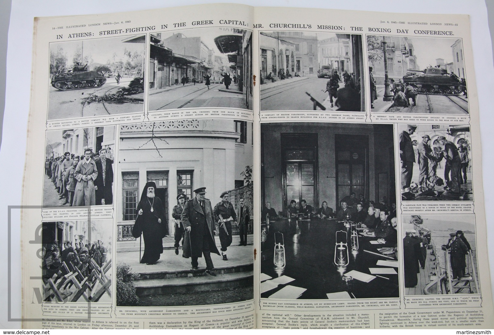 WWII The Illustrated London News, January 6, 1945, Churchill, Street Battle In Athens, The War In Italy - Historia