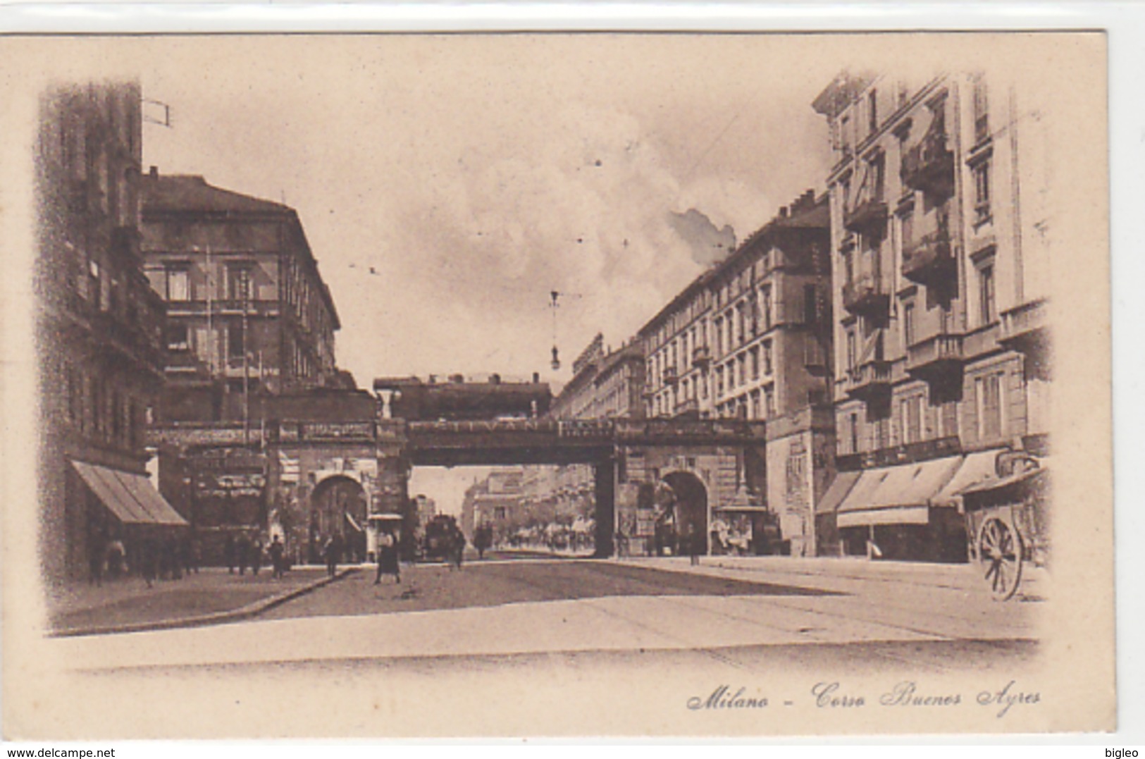 Milano - Corso Buenos Aires - Treno Vapore Sul Ponte - Francobollo! - 1927        (A-60-140809) - Milano