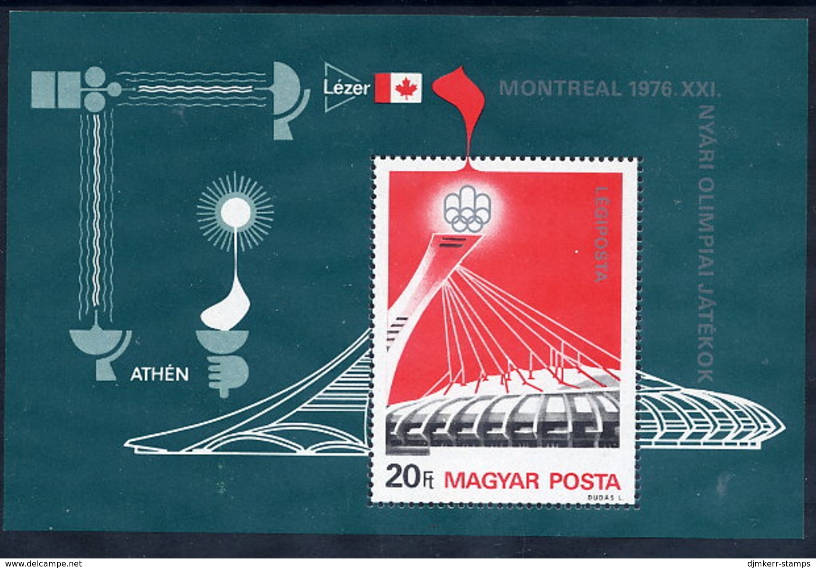 HUNGARY 1976 Olympic Games Block MNH / **.  Michel Block 119 - Blocs-feuillets