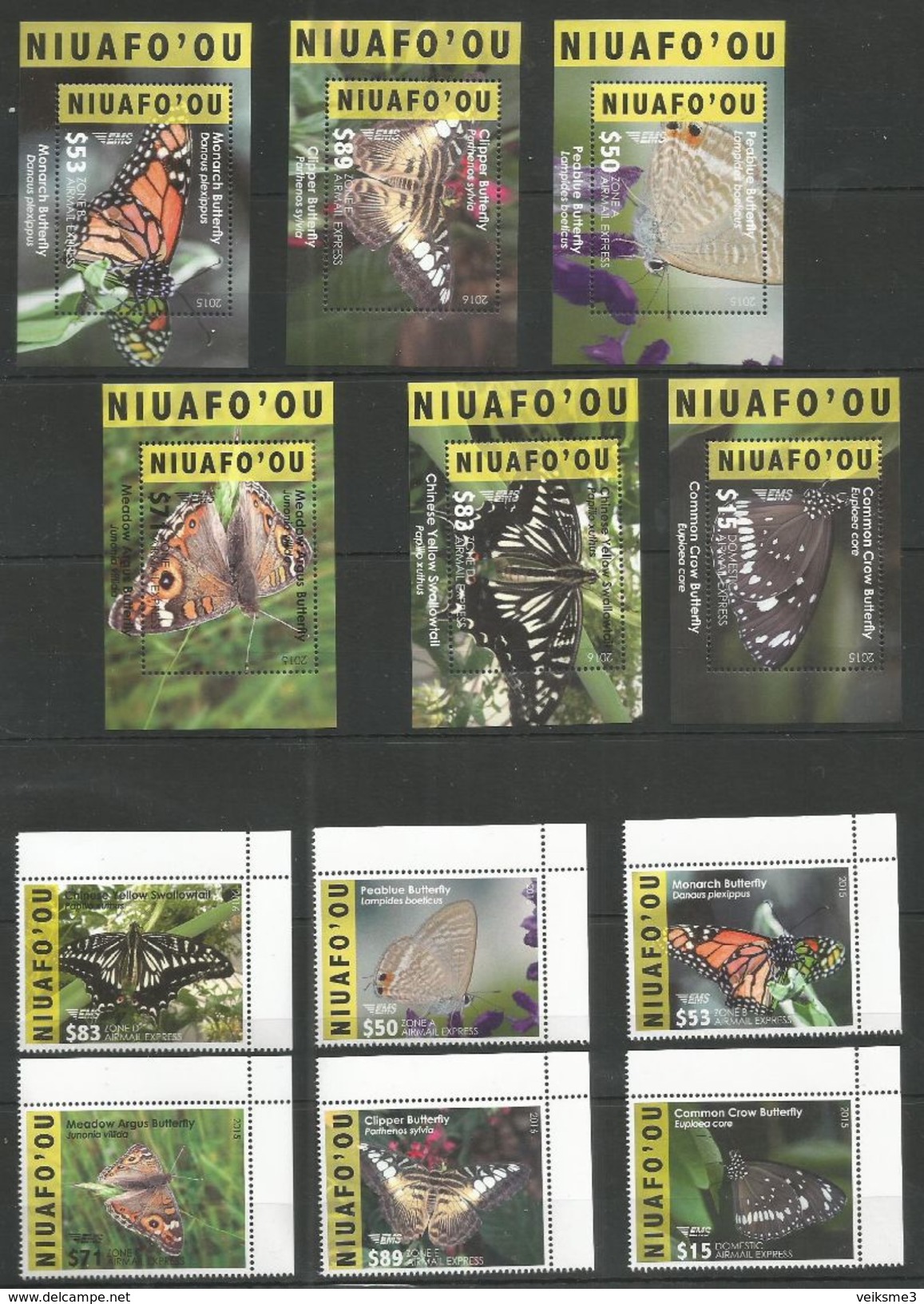 NIUAFO'OU - MNH - Animals - Insects - Butterflies 2015 - 2016 - Vlinders