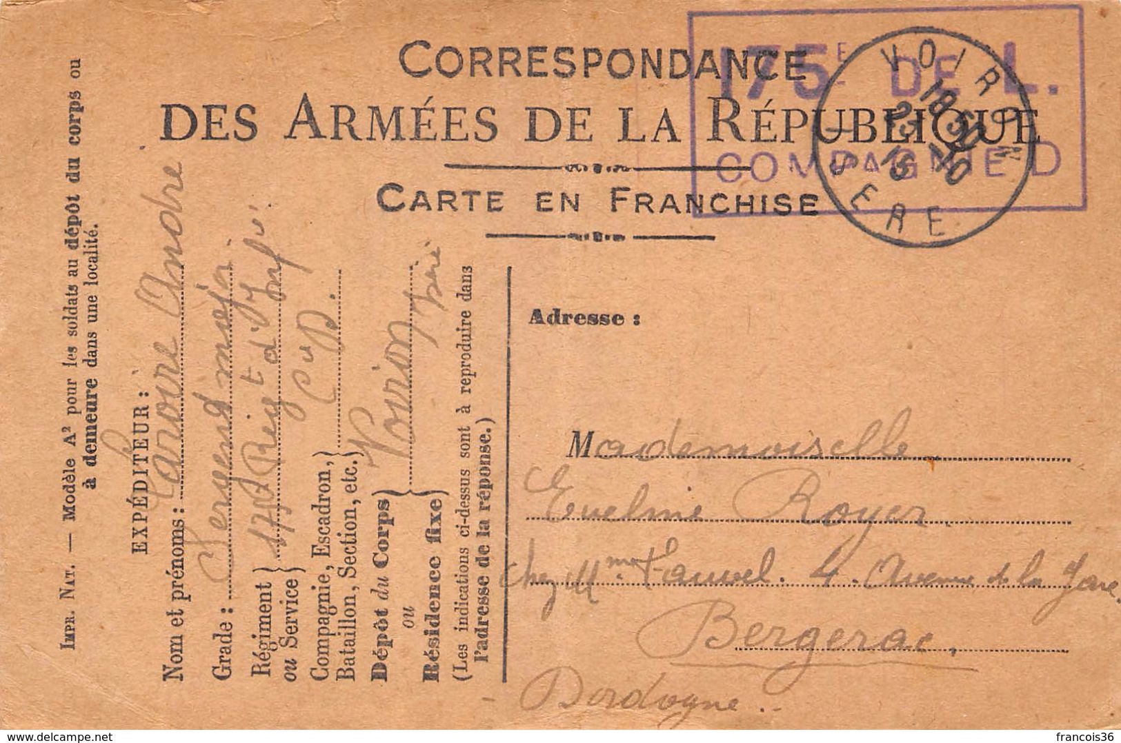 Lot de 83 CPA en franchise - Correspondance des Armées de la République - témoignages de guerre 1914 1918