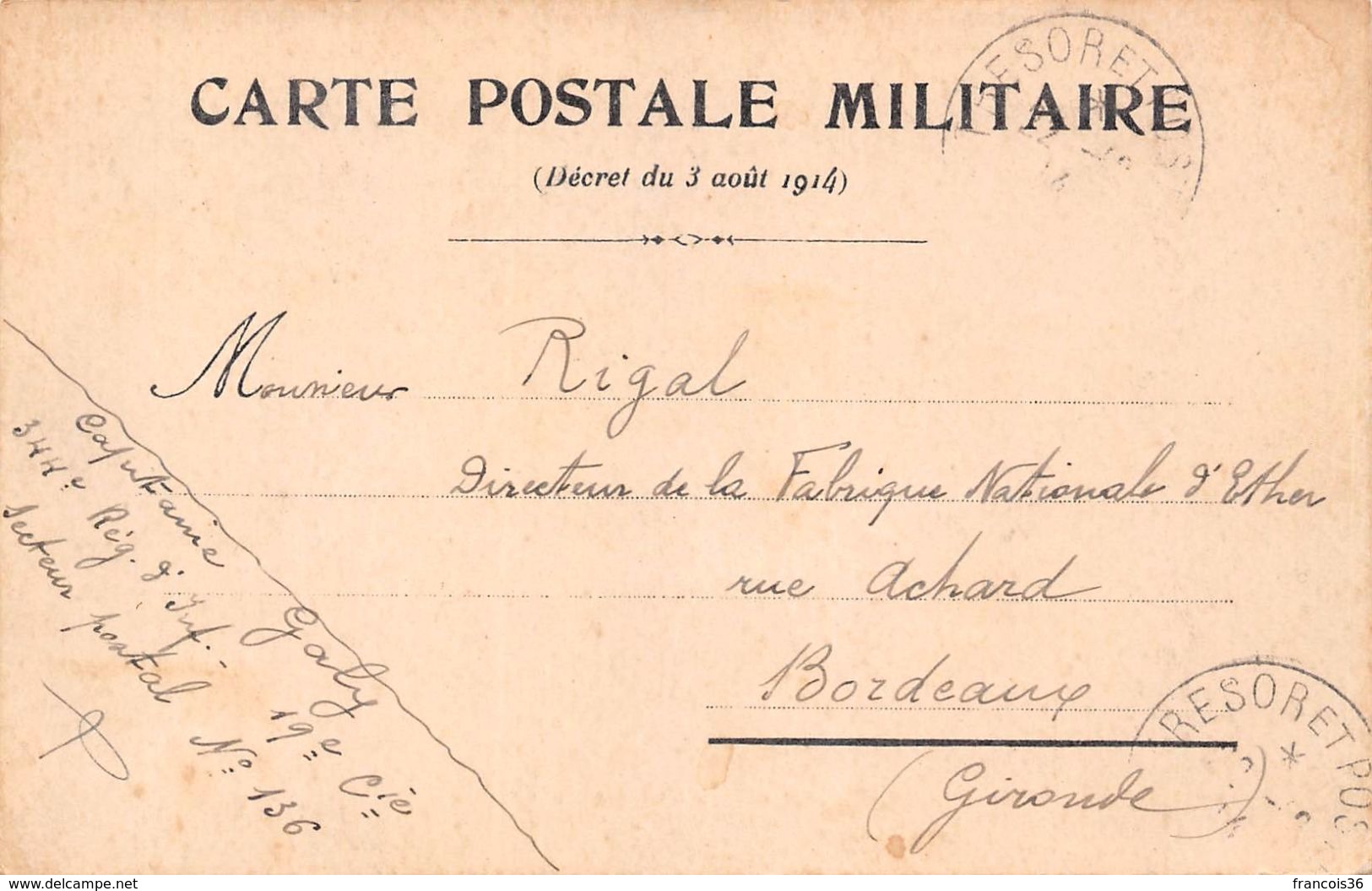 Lot de 83 CPA en franchise - Correspondance des Armées de la République - témoignages de guerre 1914 1918