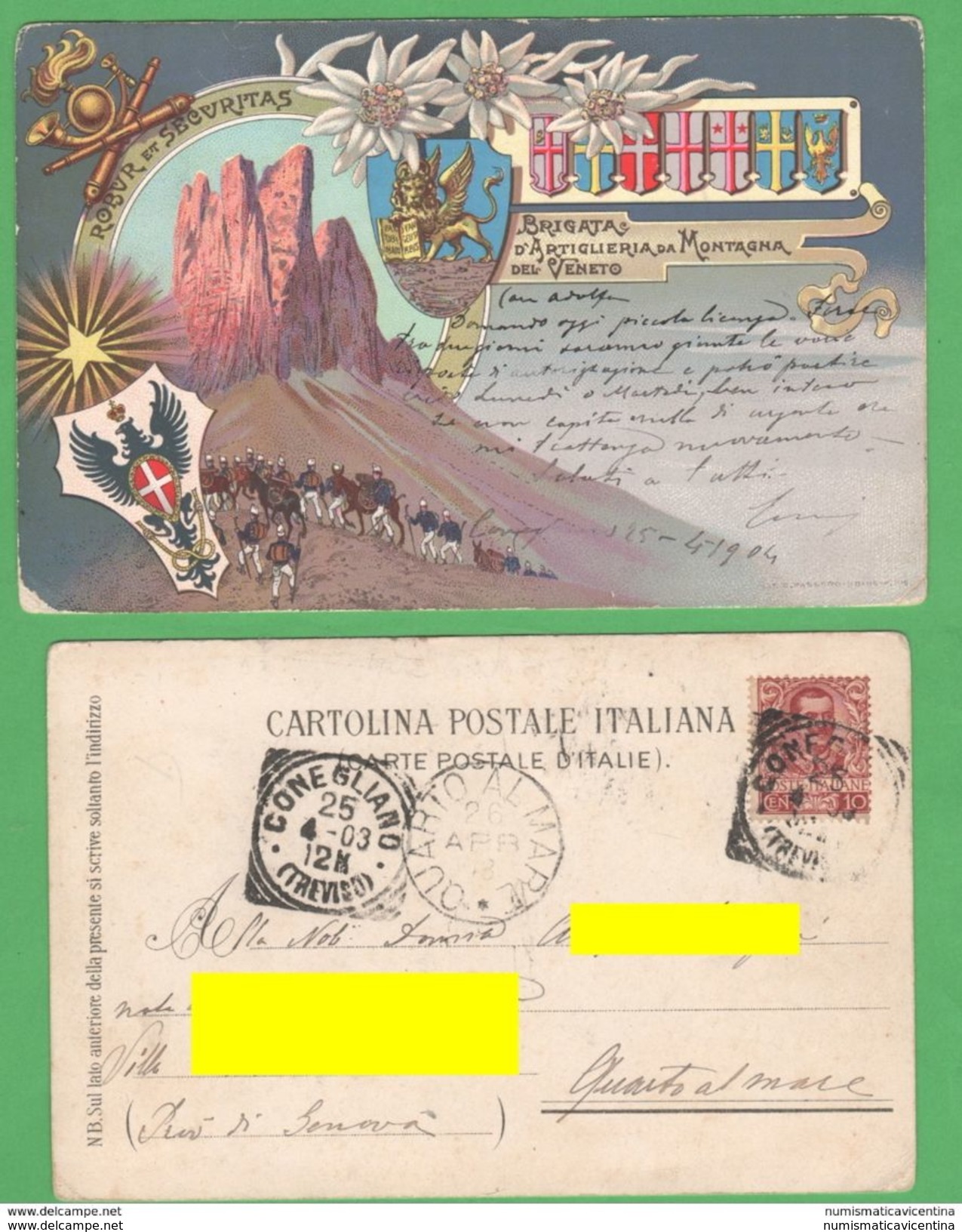 Artiglieria Da Montagna Del Veneto Cp 1903 - Reggimenti