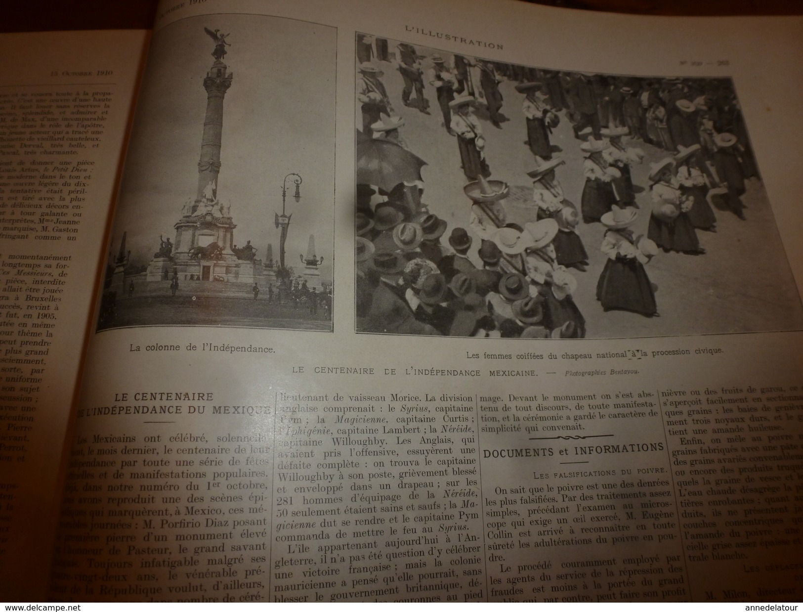 1910 L'ILLUSTRATION:Révolution à LISBONNE(Lisboa) ,pl. dom Pedro,etc (important doc.texte-photos);Mexique;L'île Maurice