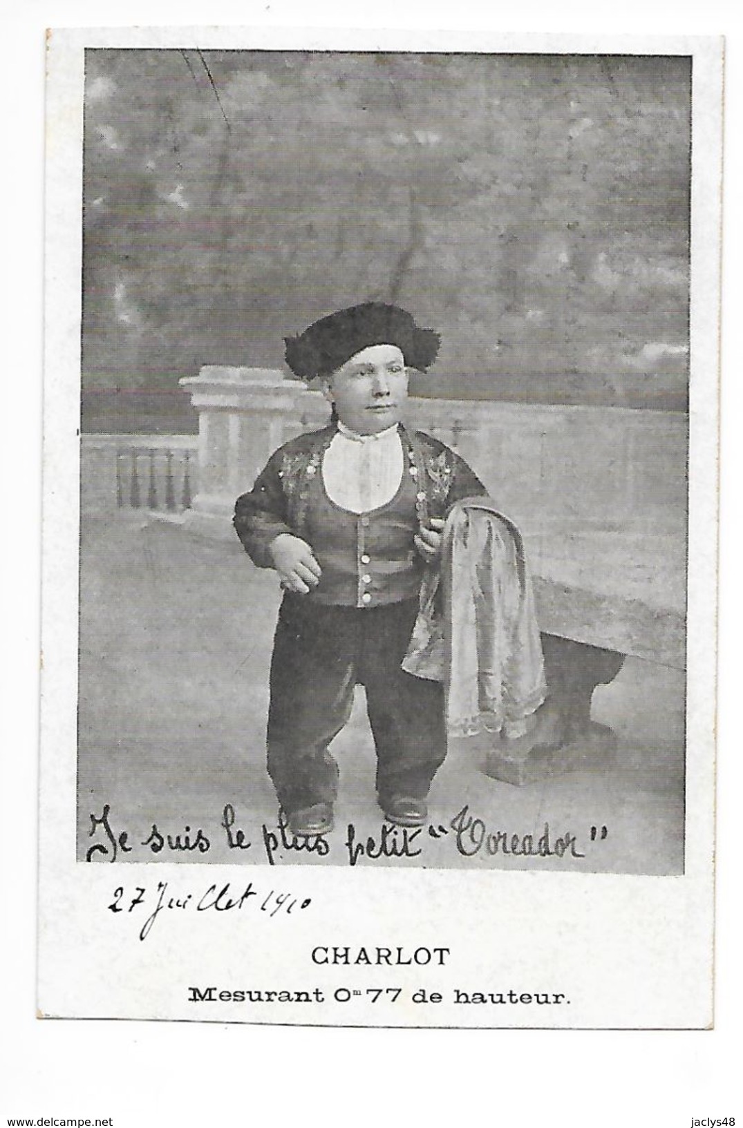 CHARLOT (mesurant 0,77 M De Hauteur) Je Suis Le Plus Petit Toréador ( 21 Juillet 1910 ) -  - L 1 - Corrida