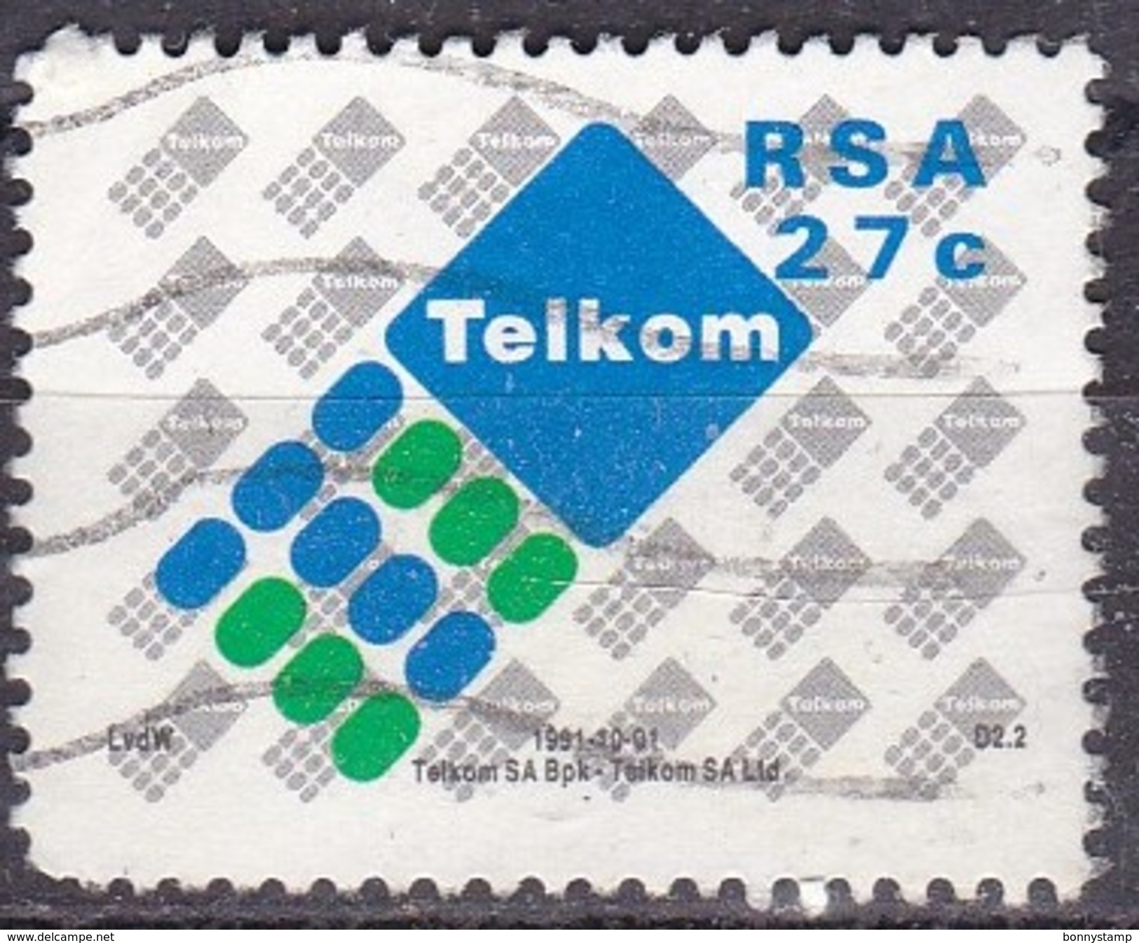 Sud Africa, 1991 - 27c Telkom - Nr.809 Usato° - Usati