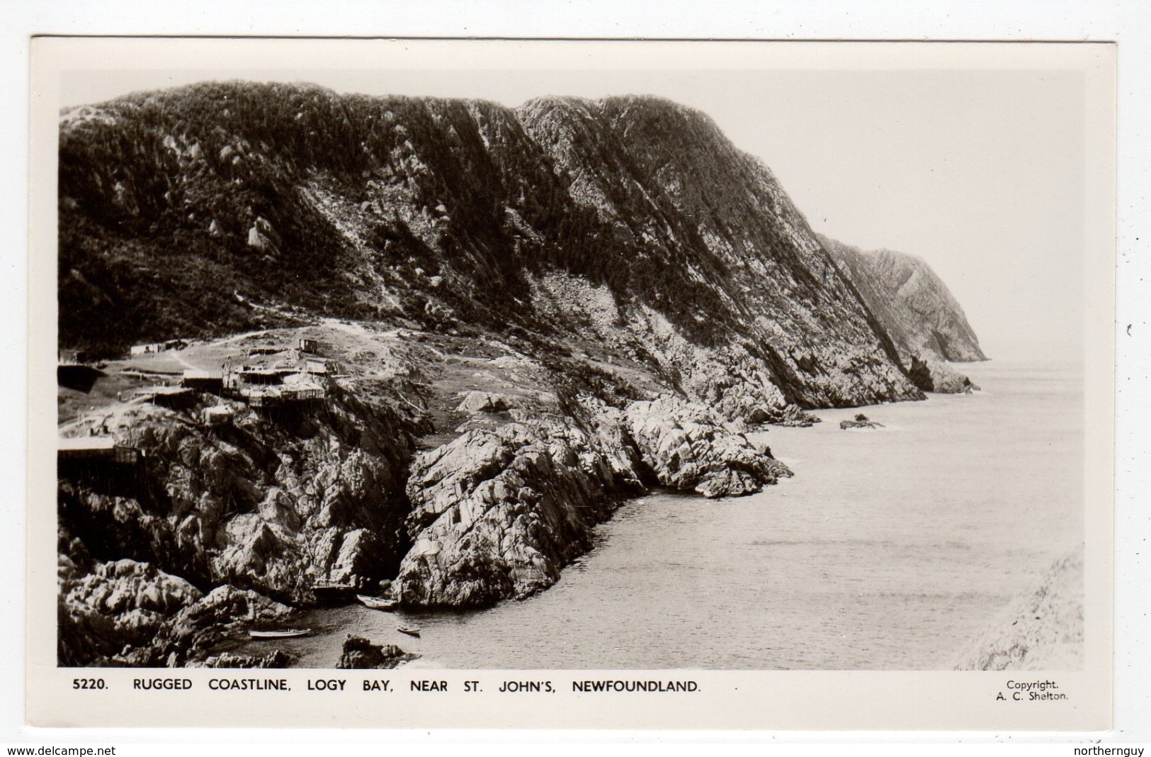 ST. JOHN'S, Newfoundland, Canada, Rugged Coastline, Village, Logy Bay, Old Ayre RPPC - St. John's