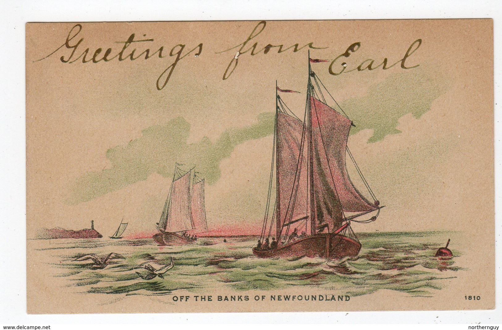 Off The Banks Of Newfoundland, Canada, Schooners, Fishing?, 190? Postcard - Autres & Non Classés