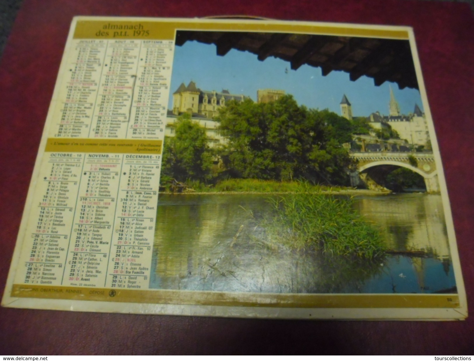 CALENDRIER 1975 POSTES PTT - PAU (64) Et MORZINE (74) - Oberthur - Plan De L'eure Et Loir (28) - Grand Format : 1971-80