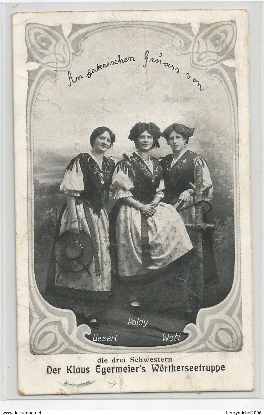 67 Bas Rhin - Strasbourg Cachet Strassburg 1910 Femmes Der Klaus Ergermeir's Wortherseetruppe Die Drei Schwestern - Strasbourg