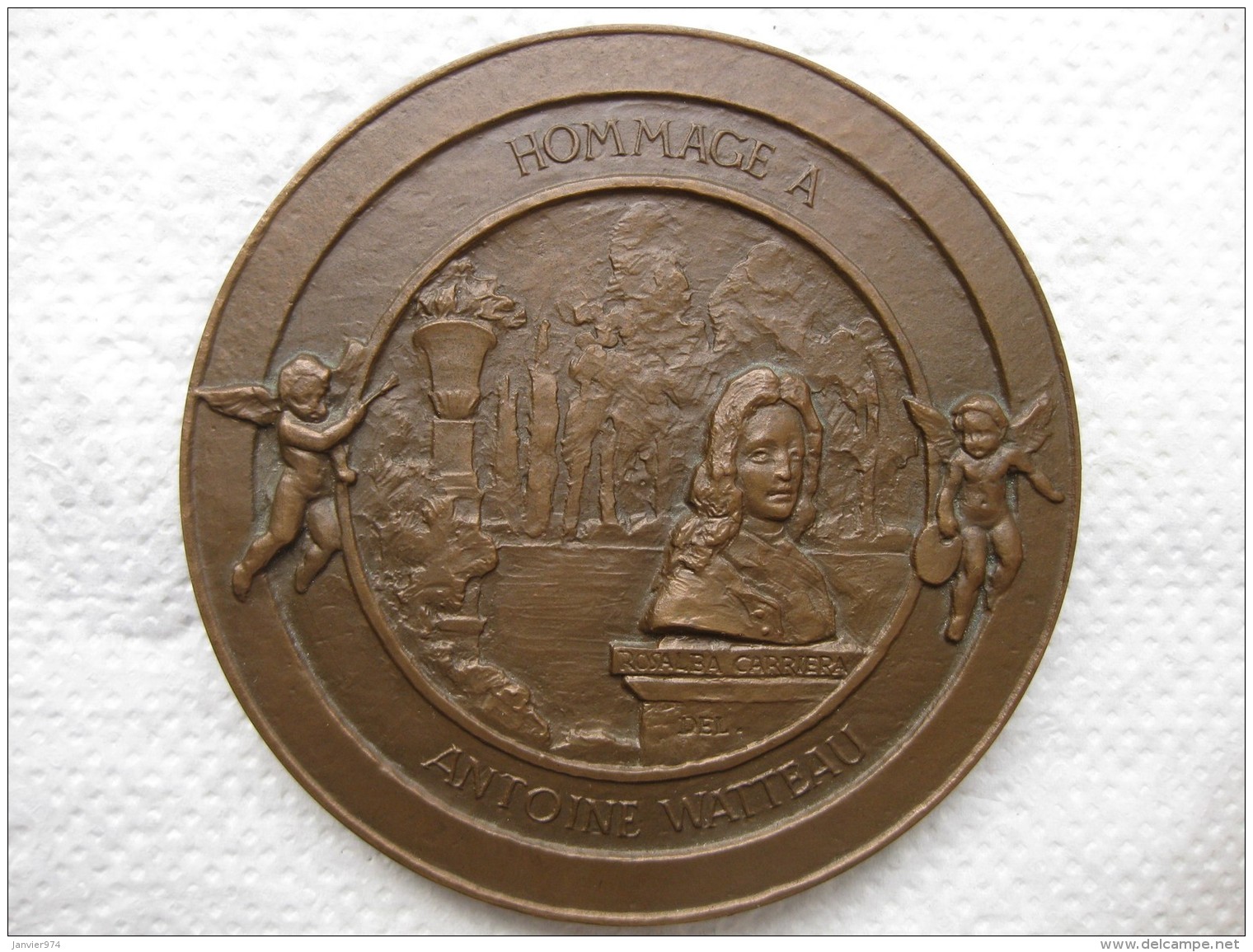 Médaille De 1975 Hommage à  ANTOINE WATTEAU, Rosalba Carriera Par Guida - Autres & Non Classés