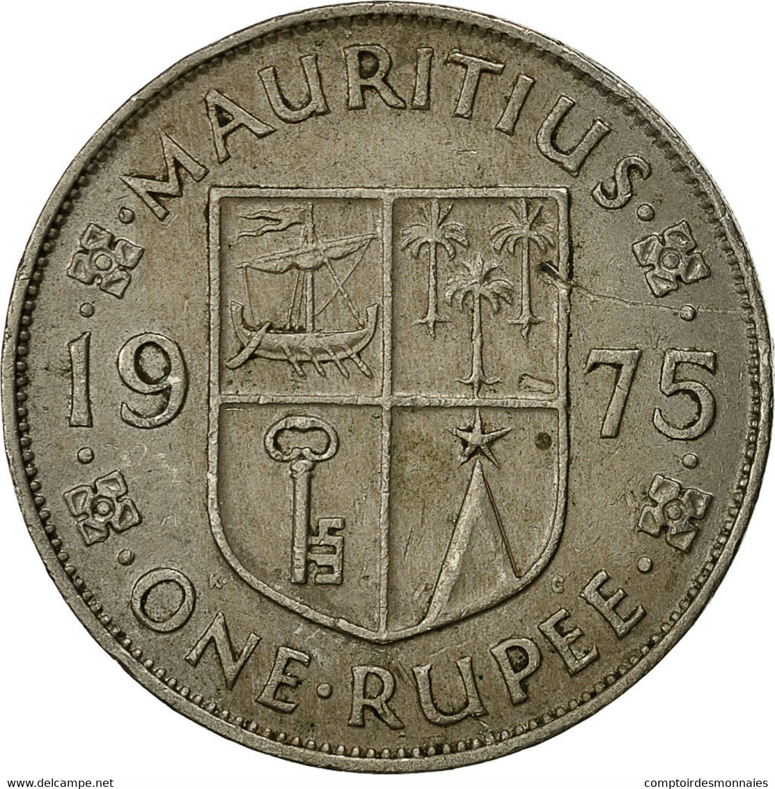 Monnaie, Mauritius, Elizabeth II, Rupee, 1975, TTB, Copper-nickel, KM:35.1 - Mauricio