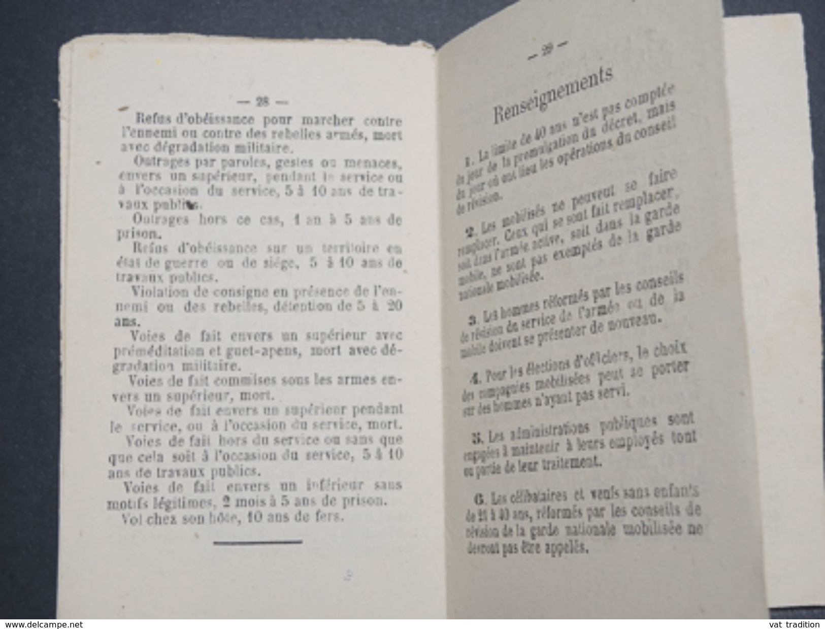 FRANCE - Guerre De 1870 , Guide Du Garde National Mobilisé -  L 10537 - Français