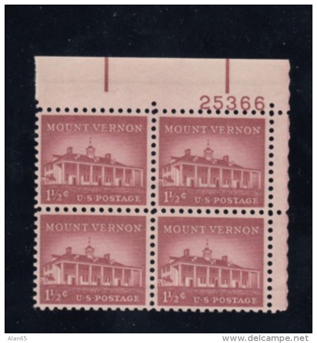 Sc#1032 1-1/2 Cent Liberty Regular Issue, Plate # Block Of 4 MNH Stamps - Plate Blocks & Sheetlets