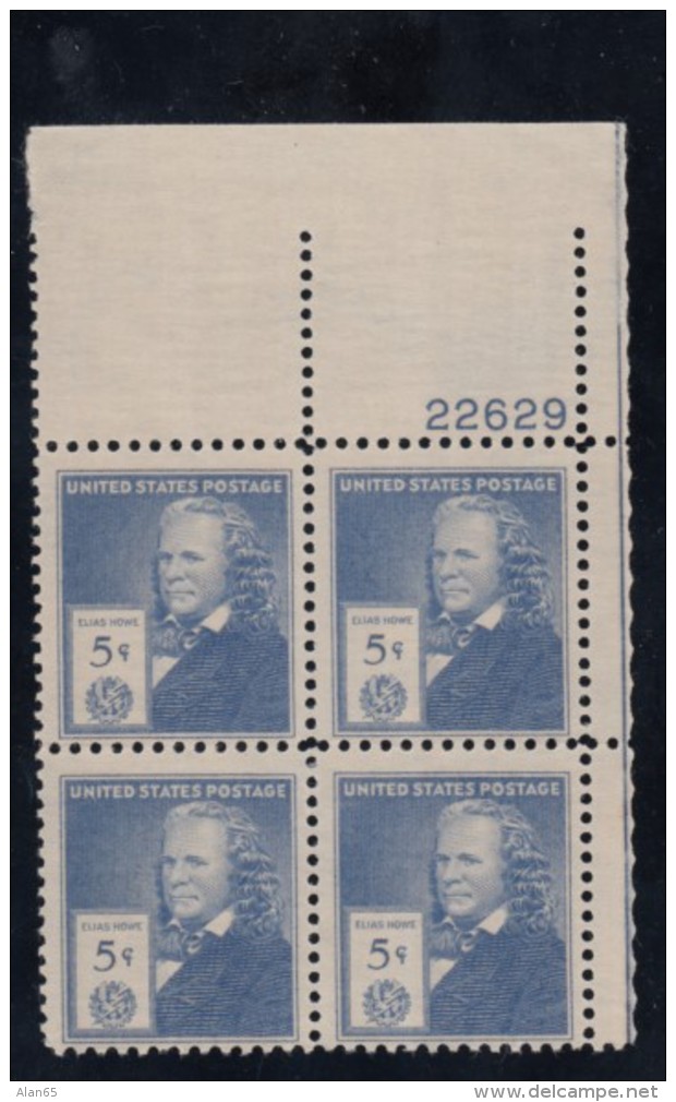 Sc#889-890-891-892 1-, 2-, 3-, 5-cent Inventors Famous Americans Issue, Plate # Block of 4 MNH Stamps