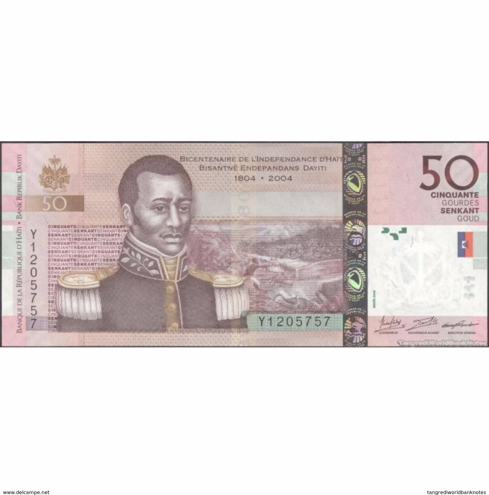 TWN - HAITI 274f - 50 Gourdes 2016 200th Ann. Of Independence - Hybrid Substrate - Prefix Y UNC - Haiti