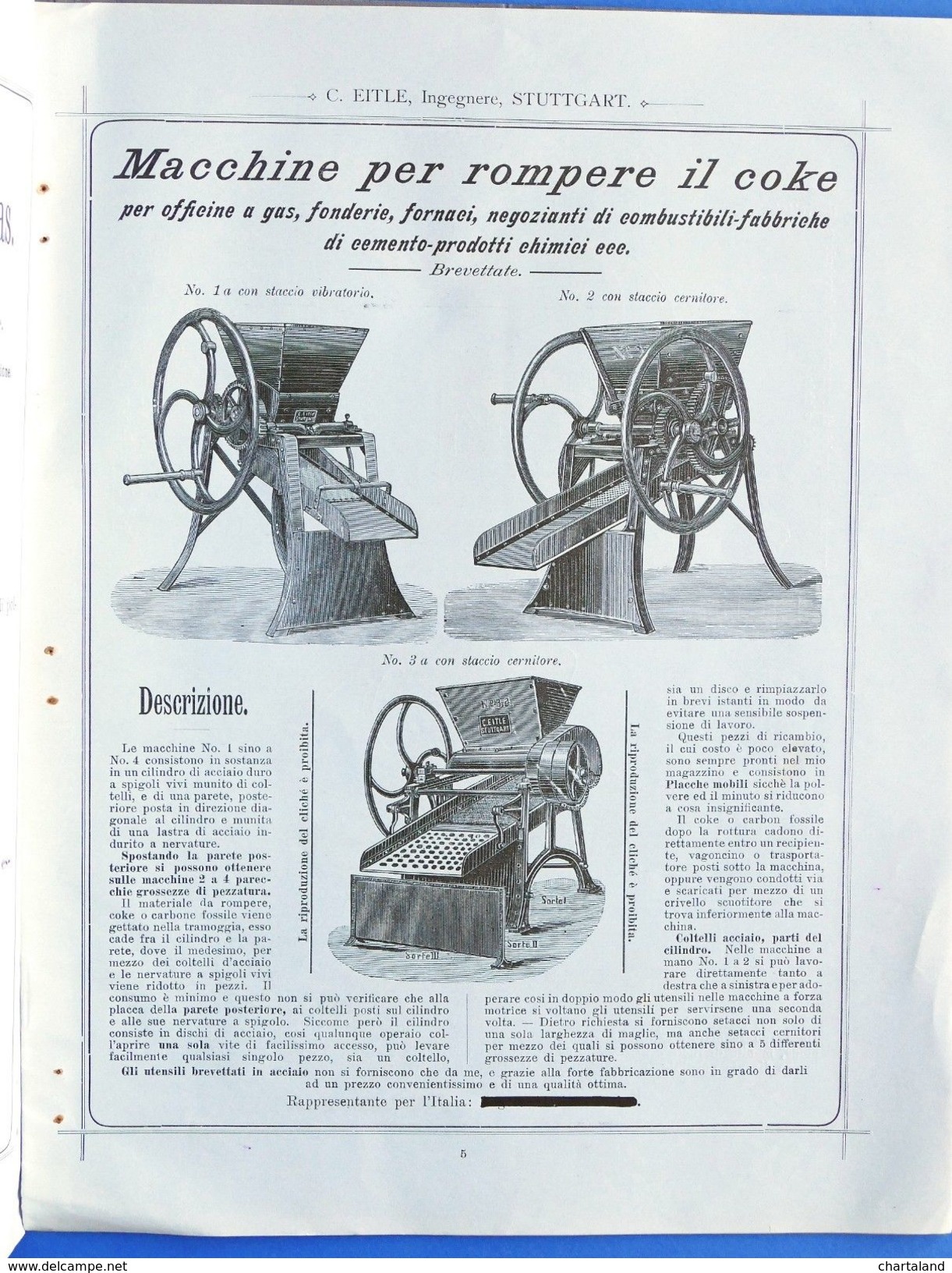 Scienza Tecnica - Catalogo C. Eitle - Stuttgart - Macchine Per Coke-gas - 1903 - Non Classificati