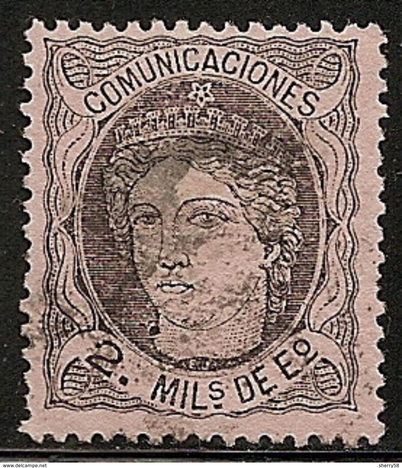 1870-ED. 103 GOB. PROVISIONAL. EFIGIE ALEGÓRICA DE ESPAÑA- 2 MILESIMAS NEGRO S. SALMÓN-USADO - Used Stamps