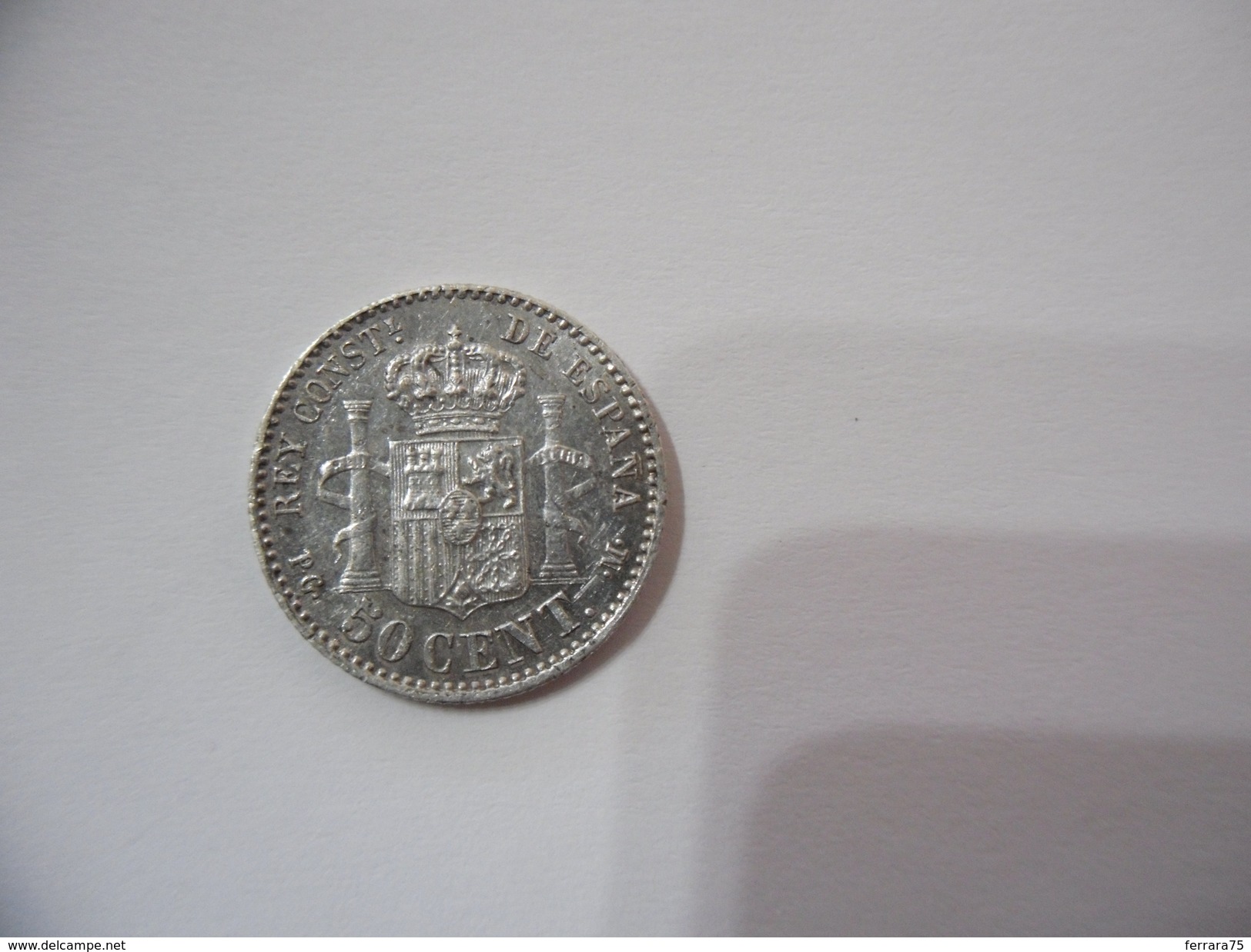 SPAGNA ALFONSO XIII 50 CENT SILVER 1892. - Altri & Non Classificati