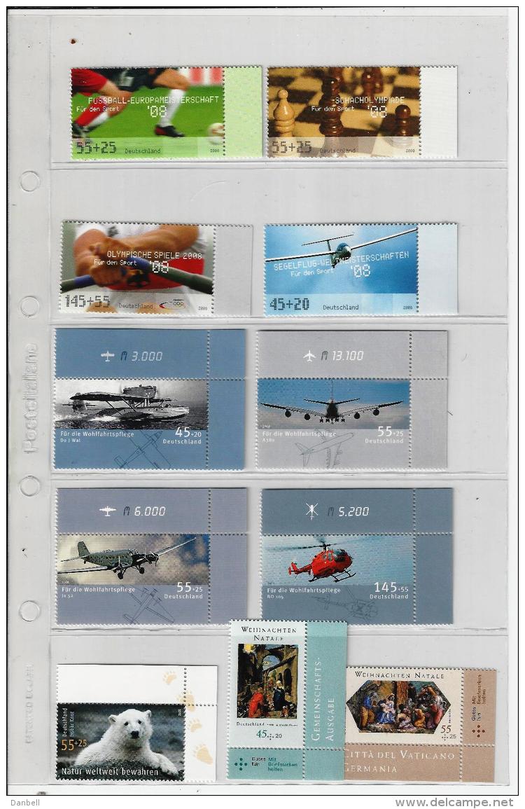 MG47) GERMANY 2008 -ANNATA COMPLETA -tutta Bordo Di Foglio Deutsche Post MNH** - Nuovi