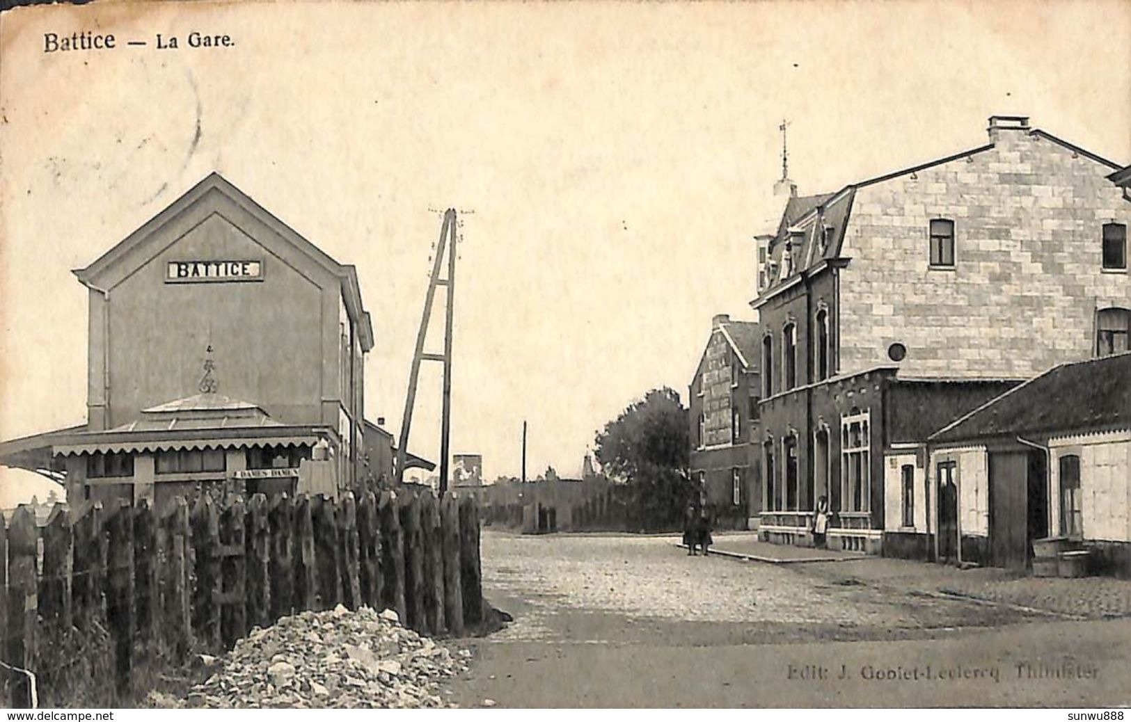 Battice - La Gare (animée, Edit. J. Goblet-Leclercq, 1905) - Herve