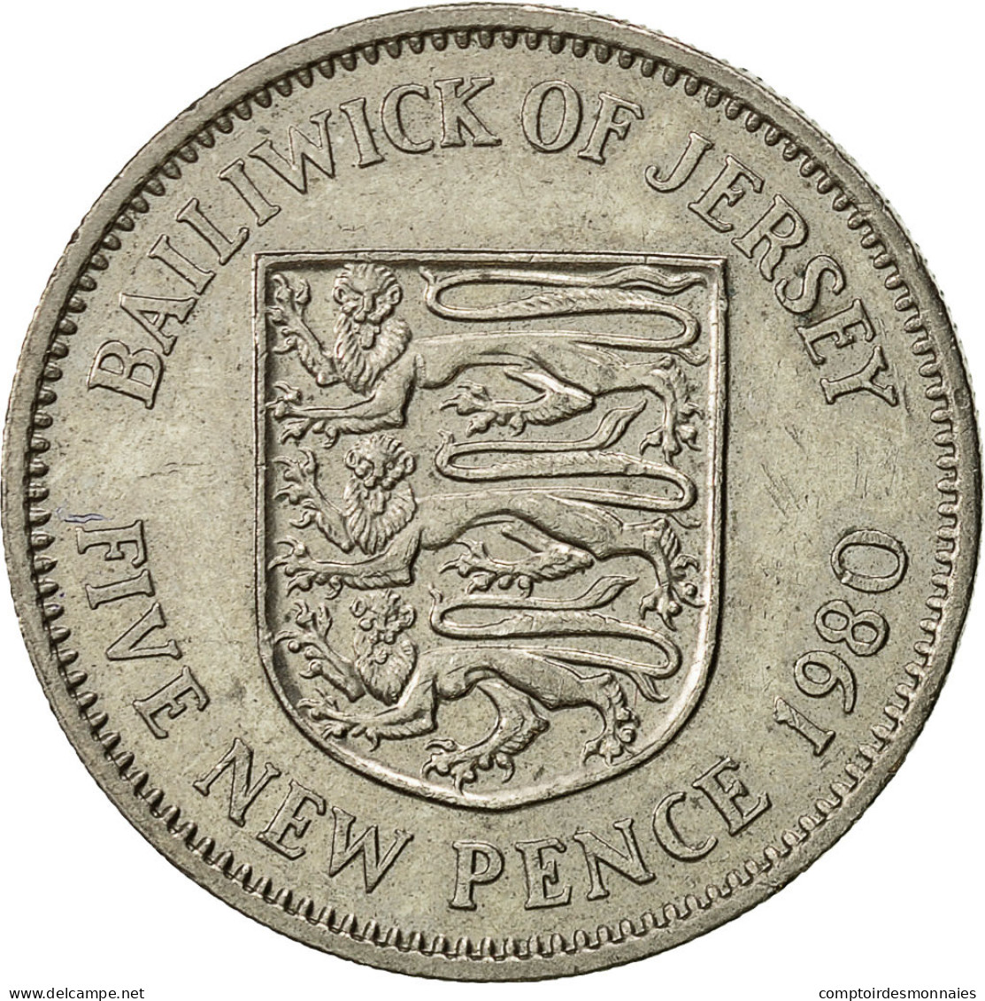 Monnaie, Jersey, Elizabeth II, 5 New Pence, 1980, TTB+, Copper-nickel, KM:32 - Jersey