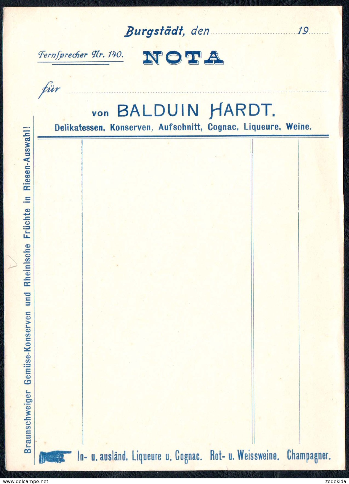 A9602 - Balduin Hardt -  Alte Rechnung Quittung - Burgstädt NOTA - Reklame Werbung - 1900 – 1949
