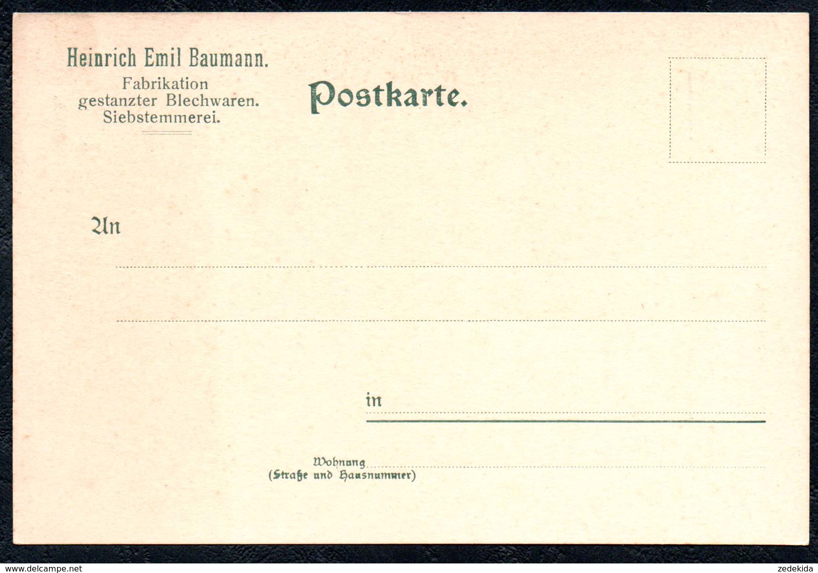 A9605 - Beierfeld - Heinrich Emil Baumann - Blechwaren Und Siebstemmerei - Privatpost ?? TOP - Privatpost