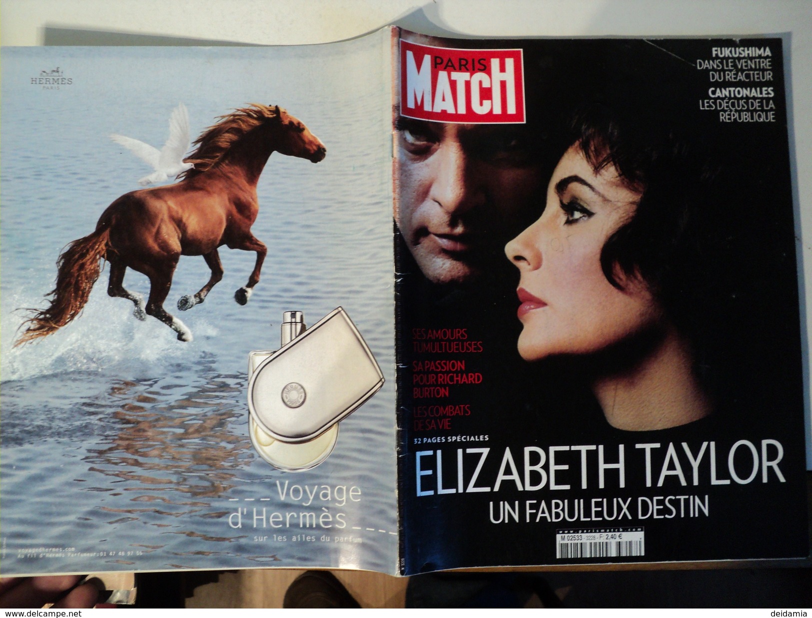 PARIS MATCH N°3228 DU 30 MARS 2011. ELIZABETH TAYLOR FUKUSHIMA / RICHARD BURTON / PUB ROLEX - People