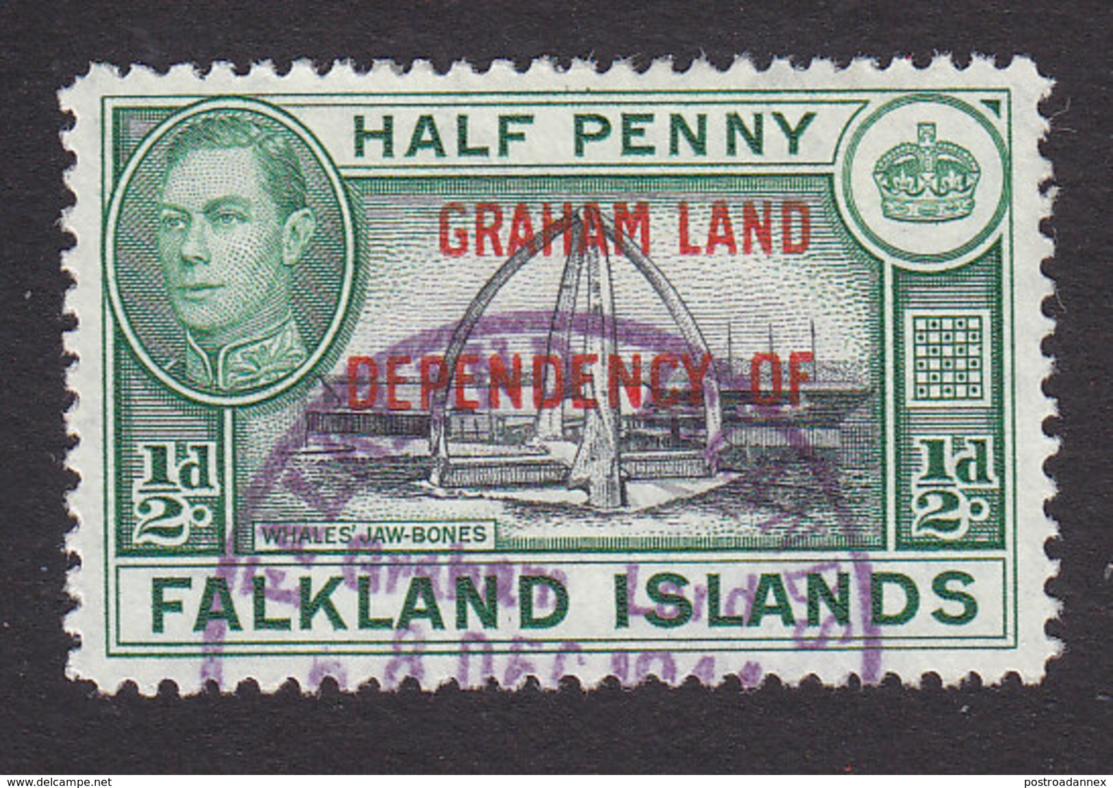 Falkland Islands Dependencies, Scott #2L1, Used, Ships Overprinted, Issued 1944 - Falkland