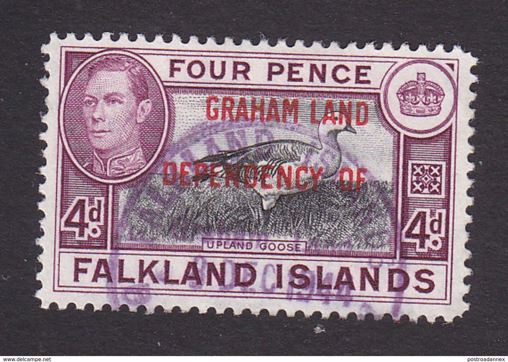 Falkland Islands, Graham Land, Scott #2L5, Used, Ship Overprinted, Issued 1944 - Falkland Islands