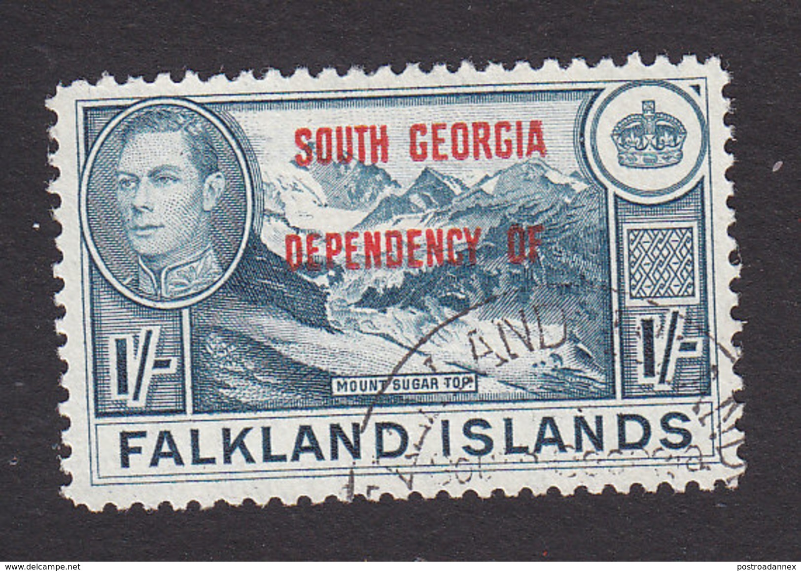 Falkland Islands, South Georgia, Scott #3L8, Used, Ship Overprinted, Issued 1944 - Falkland Islands