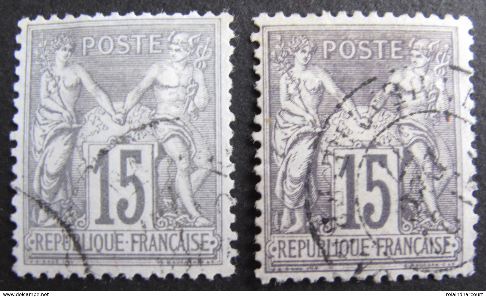 LOT R1631/1957 - SAGE TYPE II N°77 + N°77d - CàD - 1876-1898 Sage (Type II)