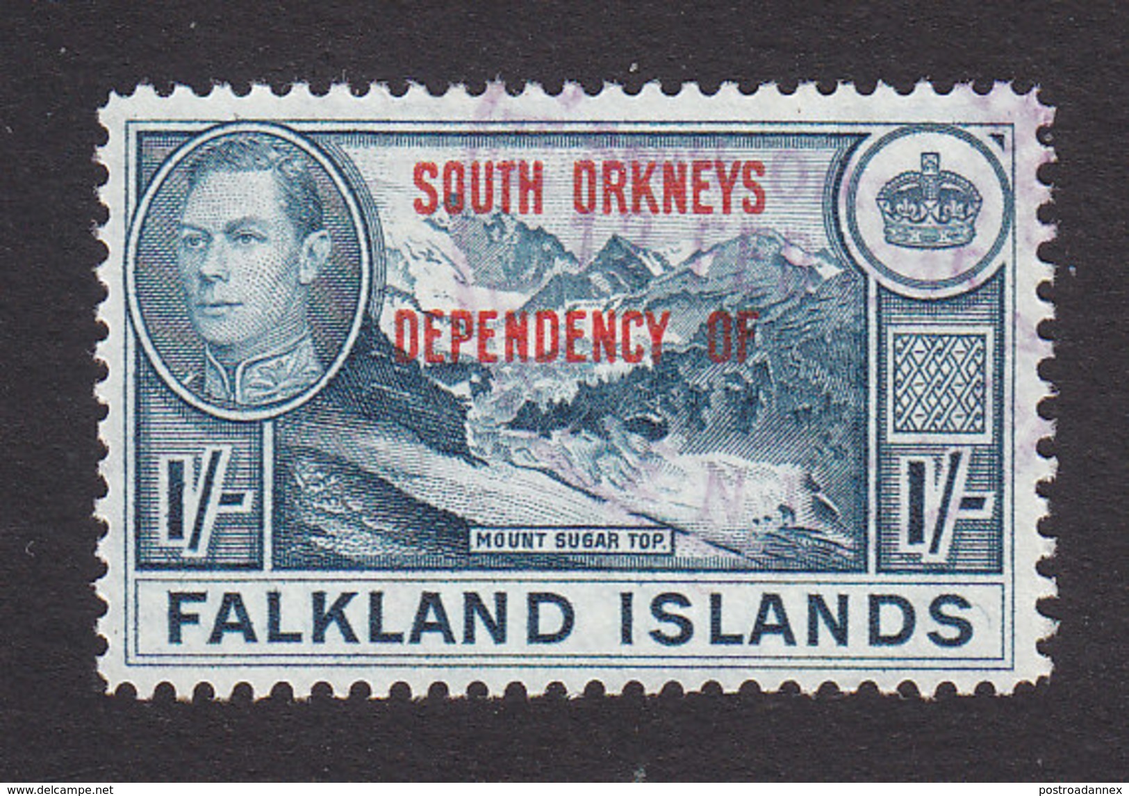 Falkland Islands, South Orkneys, Scott #4L8, Used, Ship Overprinted, Issued 1944 - Falkland
