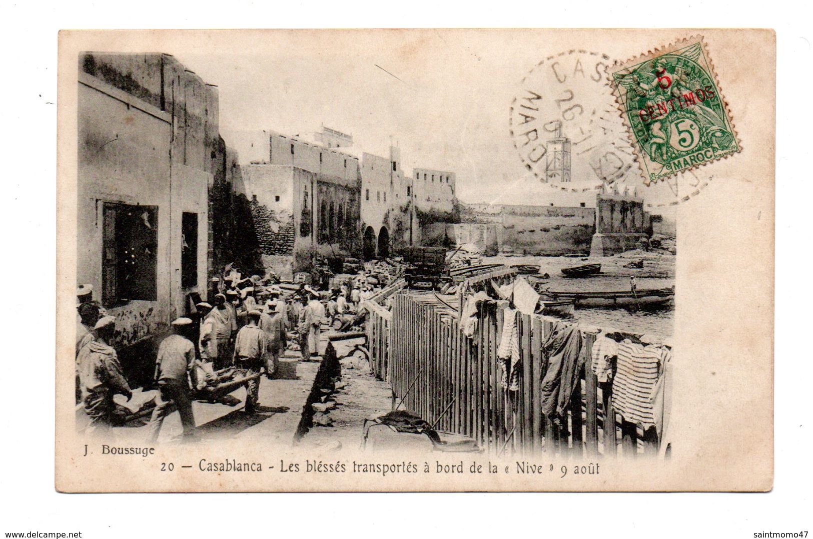 MAROC . CASABLANCA . Les Bléssés Transportés à Bord De La " Nive " 9 Août - Réf. N°6062 - - Casablanca
