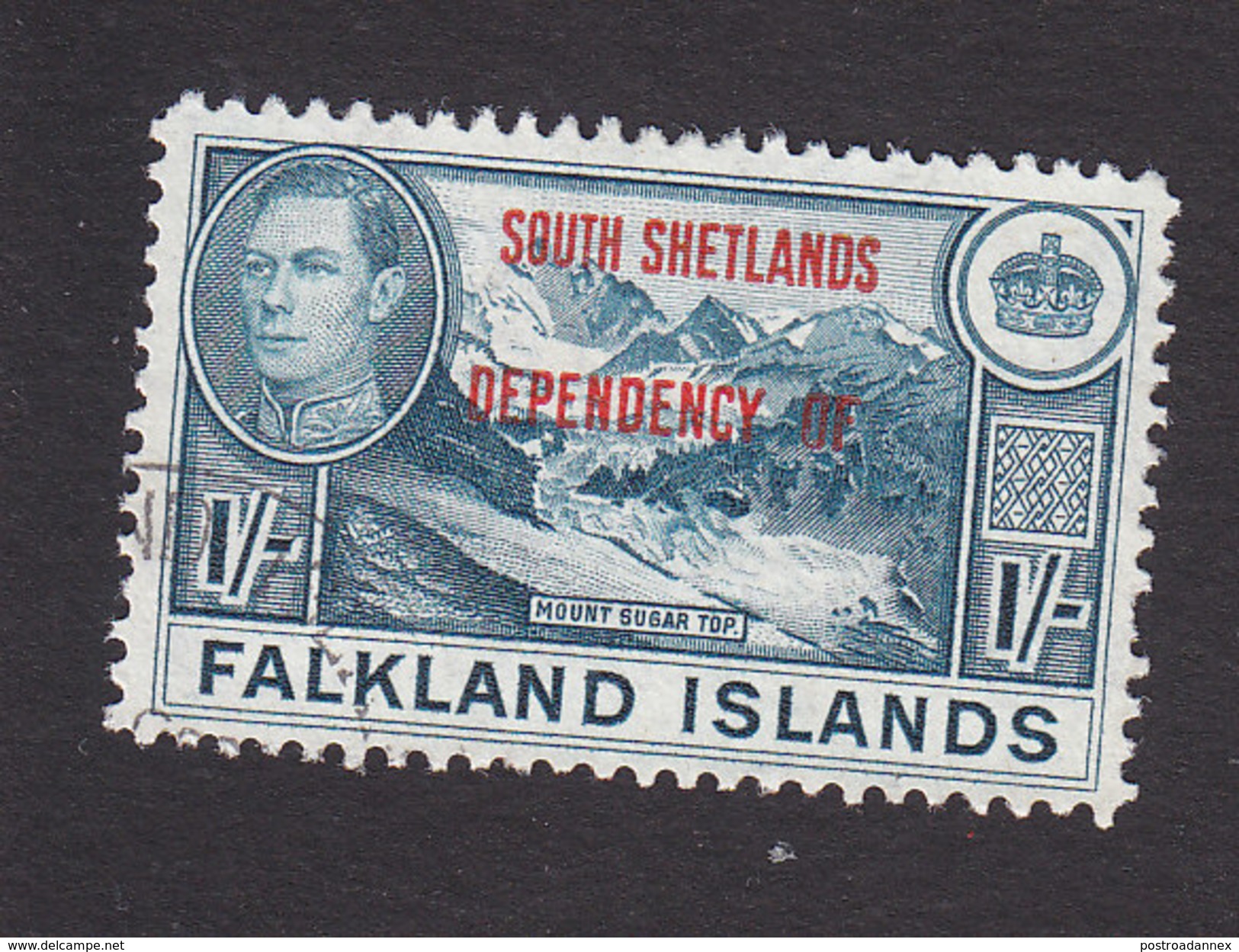 Falkland Islands, South Shetlands, Scott #5L7, Used, Ship Overprinted, Issued 1944 - Falklandeilanden