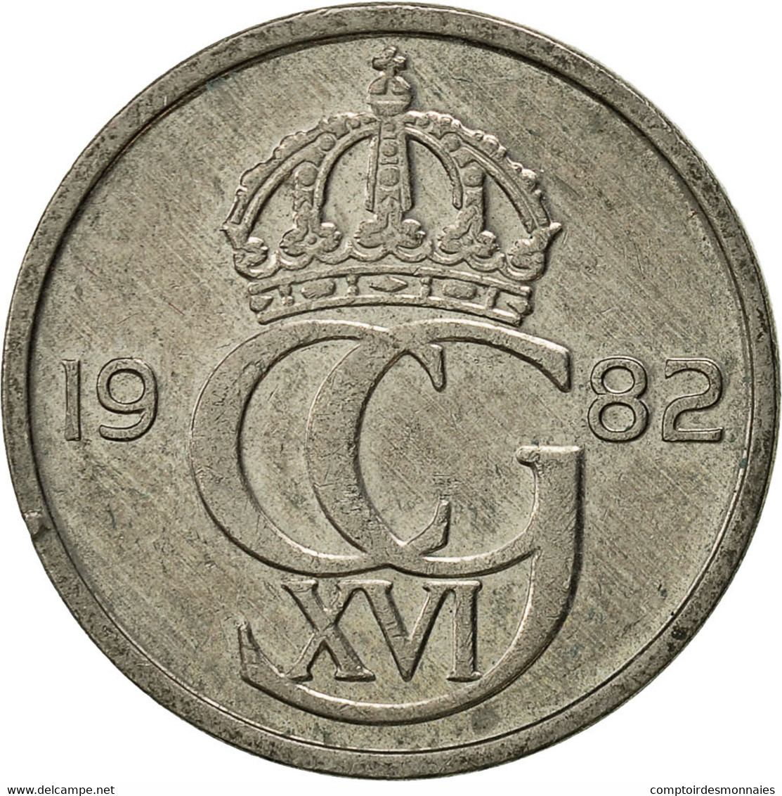 Monnaie, Suède, Carl XVI Gustaf, 50 Öre, 1982, TTB, Copper-nickel, KM:855 - Sweden