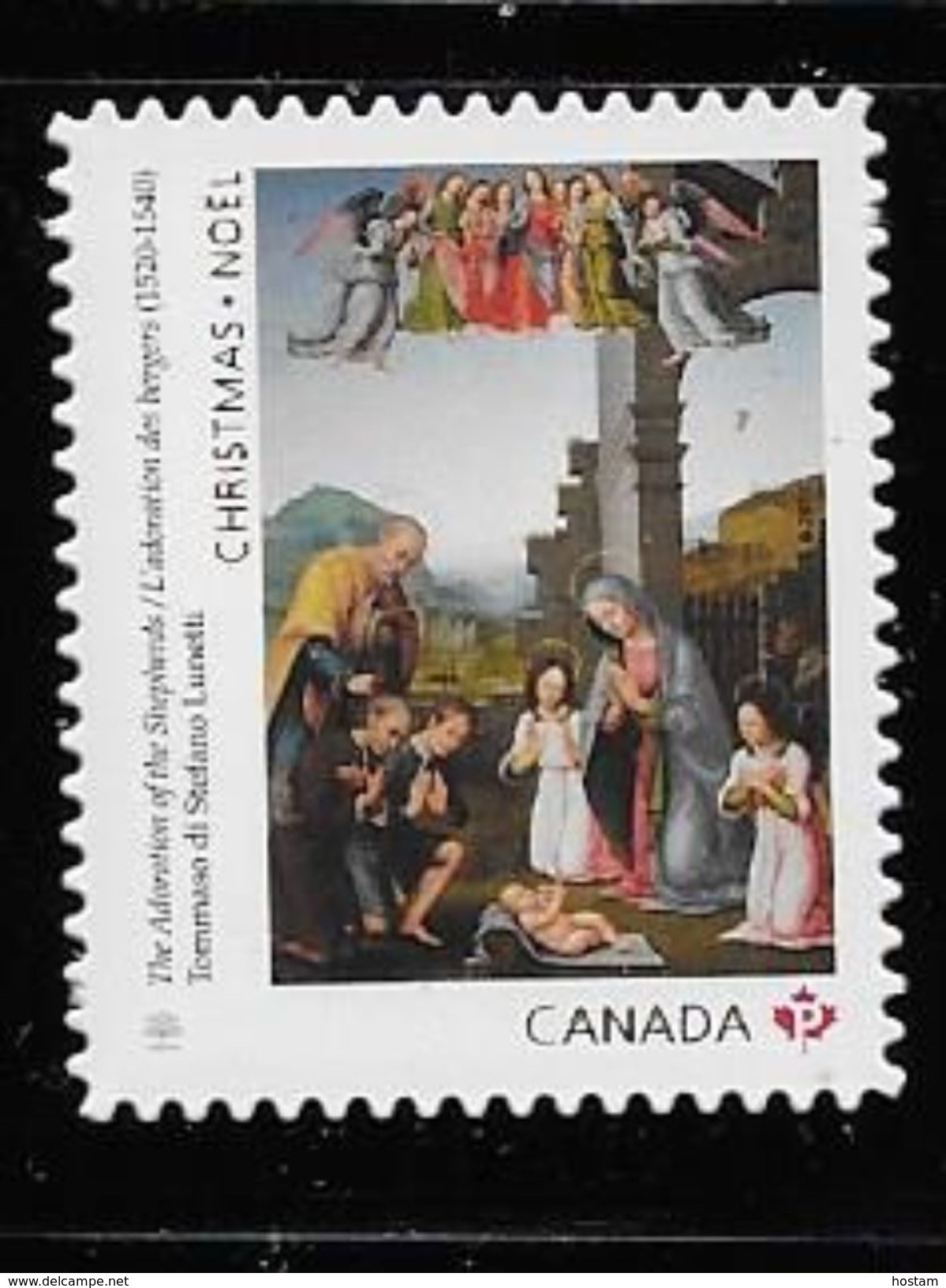 2017, CANADA,  CHRISTMAS :   ADORATION Of The SHEPERDS,  DIE CUT  SINGLE FROM BOOKLET - Einzelmarken