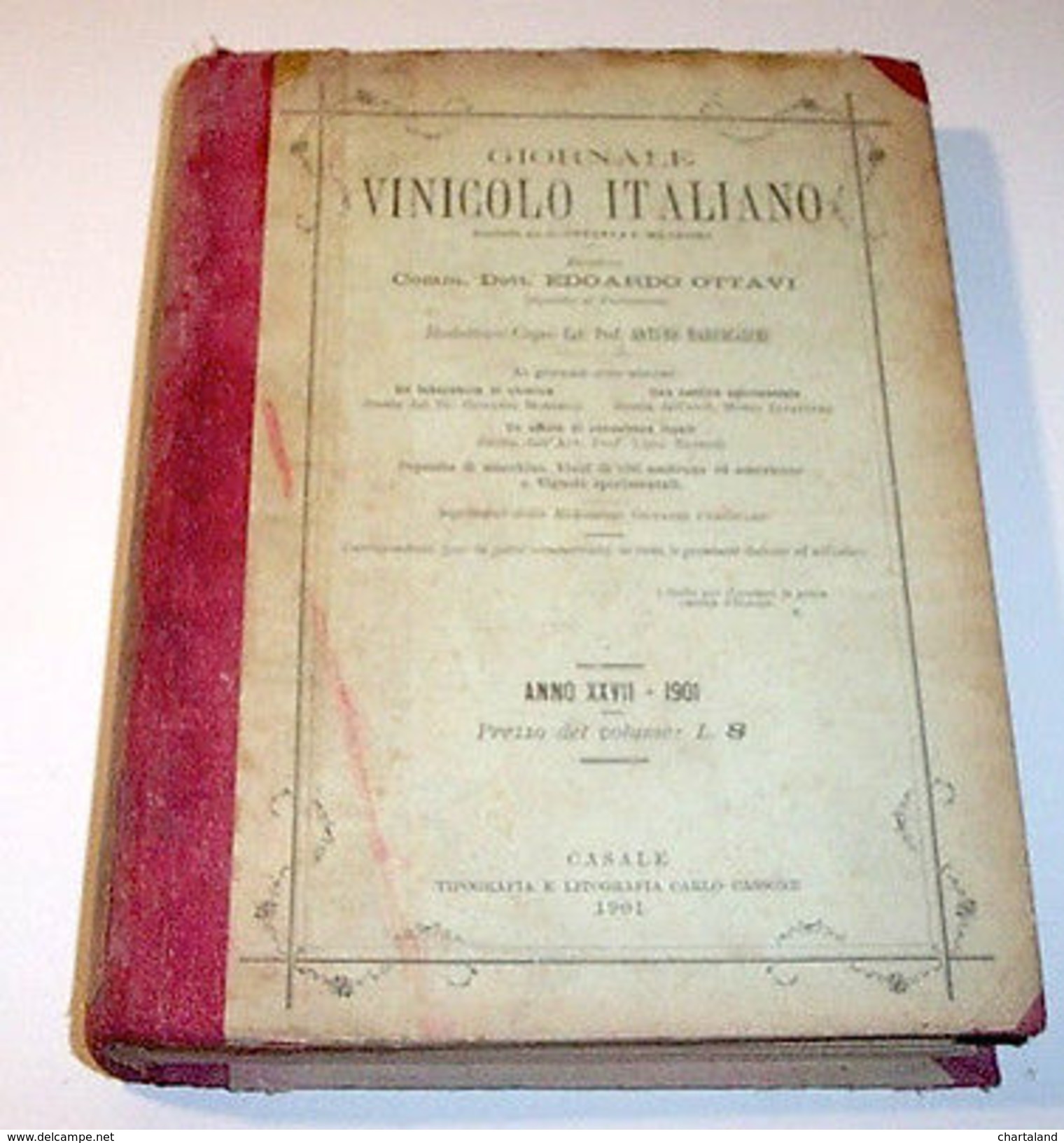 Vino Enologia Giornale Vinicolo Italiano Annata Completa - 1901 - Non Classificati